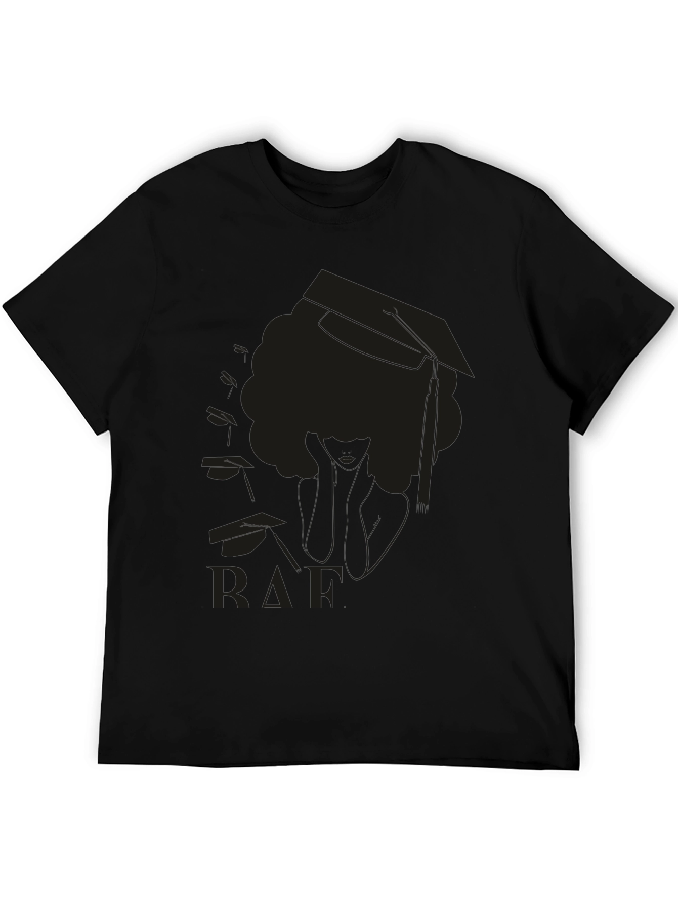 Black Graduation Afro T-Shirt - Black view 5