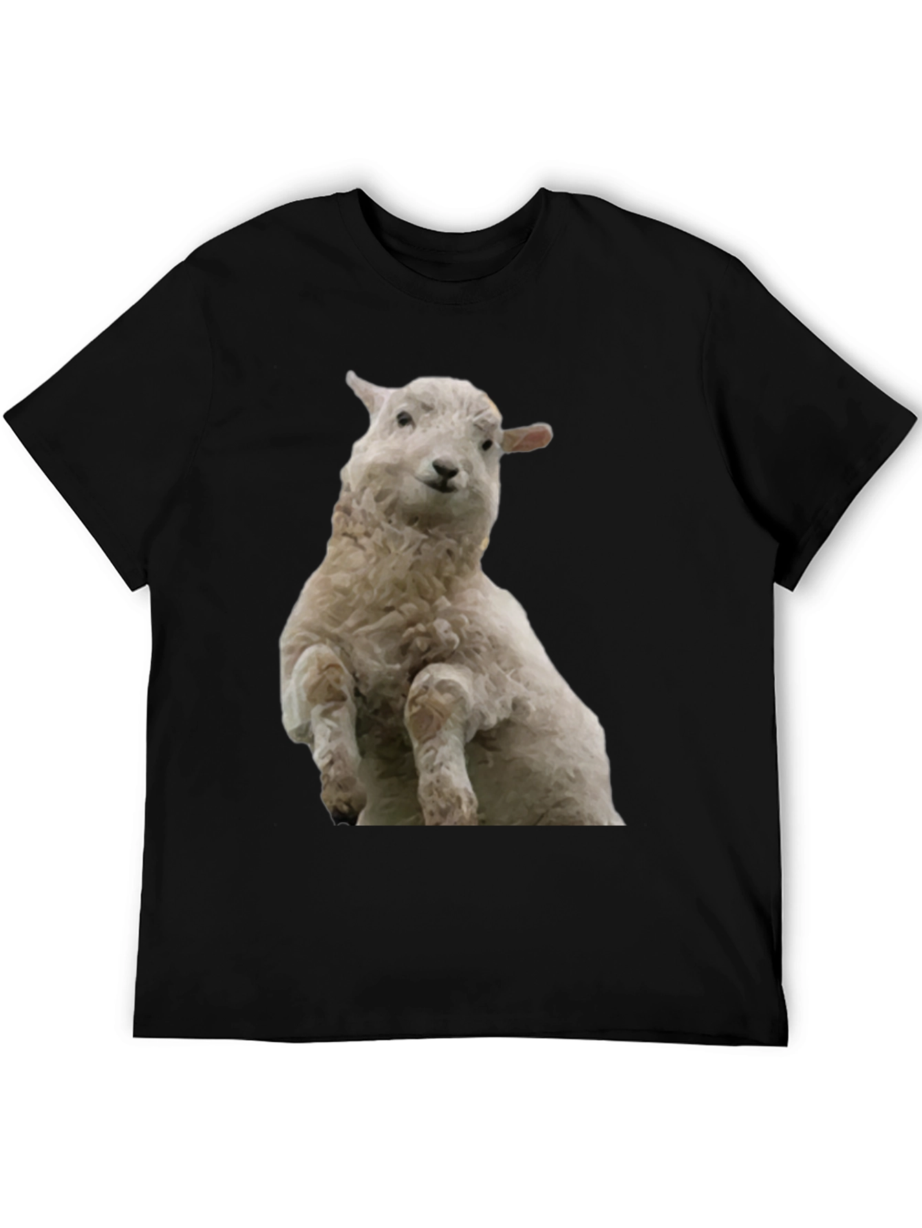 Black Black T-Shirt with Sheep Graphic view 5