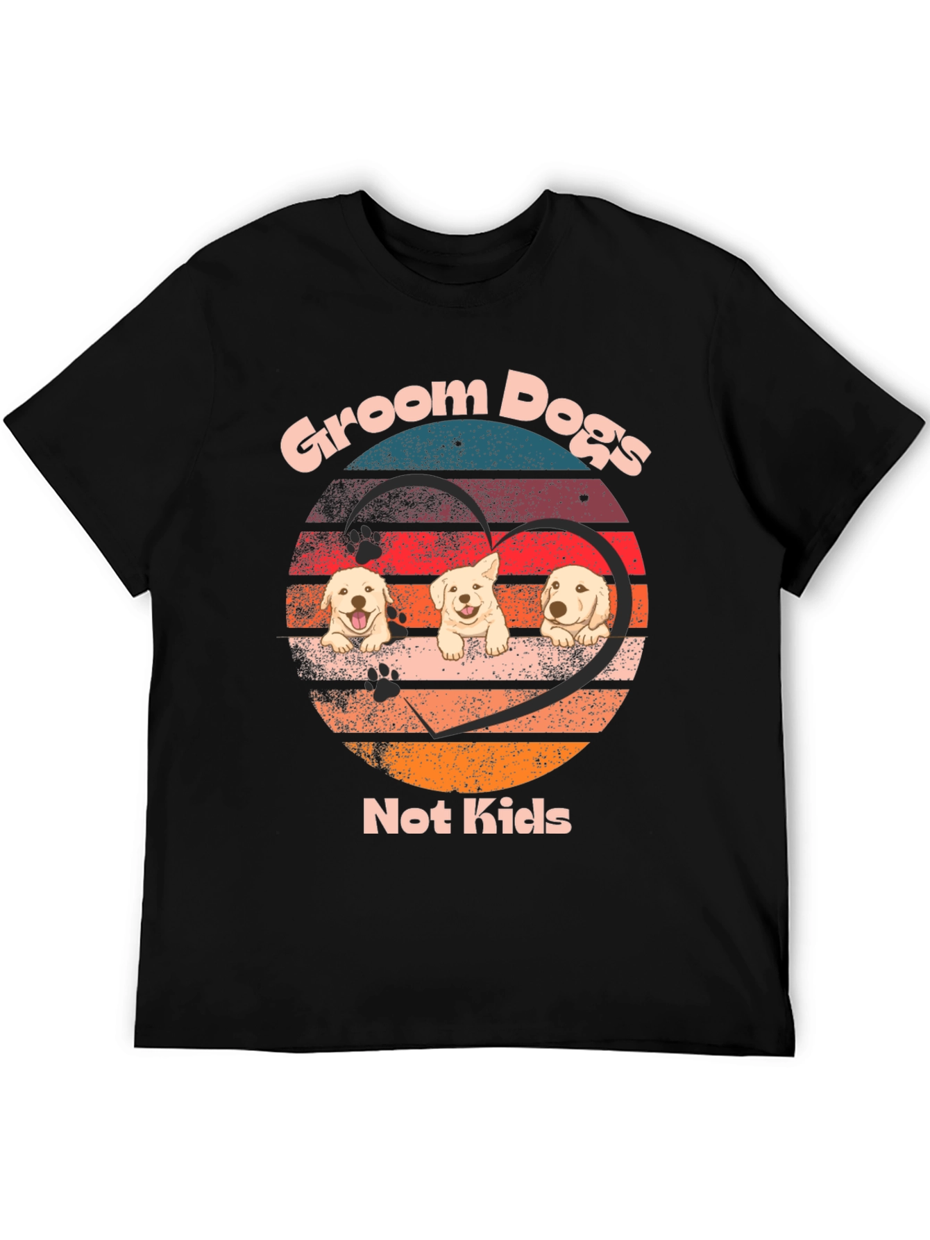 Black Groom Dogs Not Kids Graphic Tee view 5
