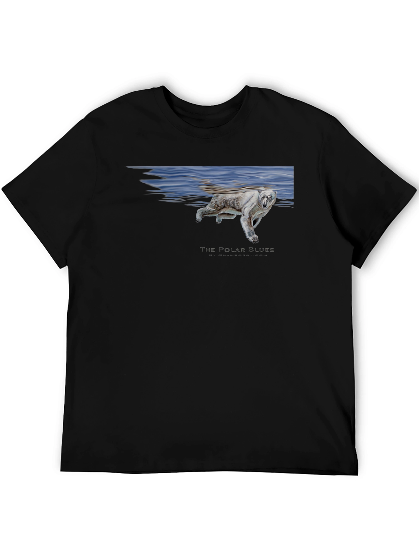 Black Polar Bear Blues Graphic T-Shirt - Black view 5