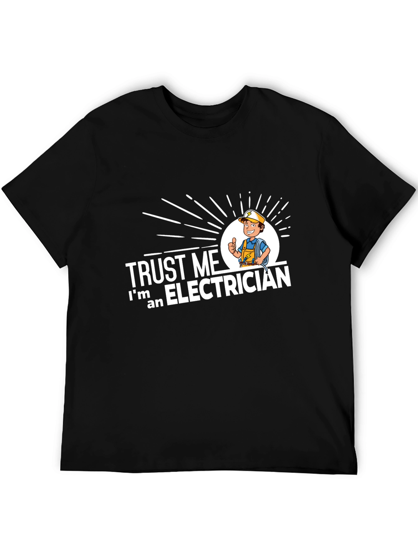 Black Trust Me I'm an Electrician Graphic T-Shirt view 5