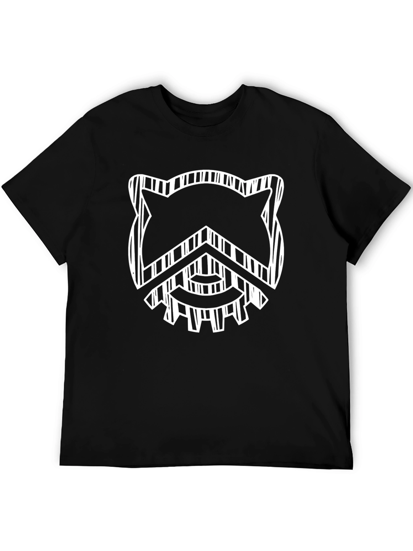 Black Abstract Graphic Print Black T-Shirt view 5