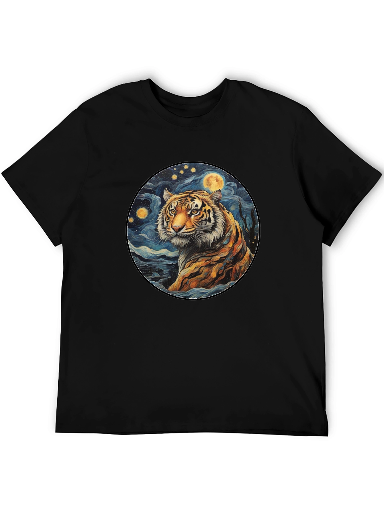 Black Tiger Starry Night Graphic Tee view 5