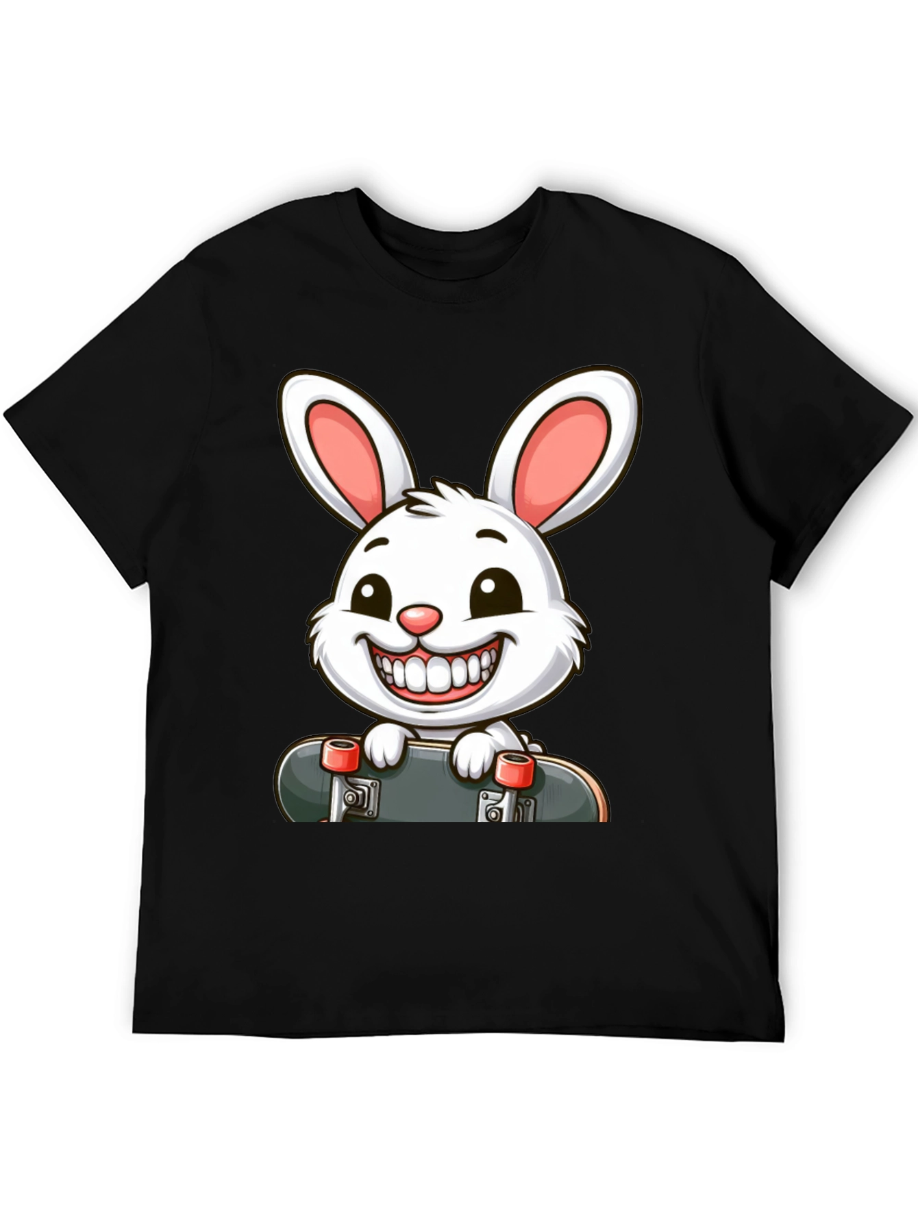 Black Rabbit Skateboard Graphic T-Shirt view 5