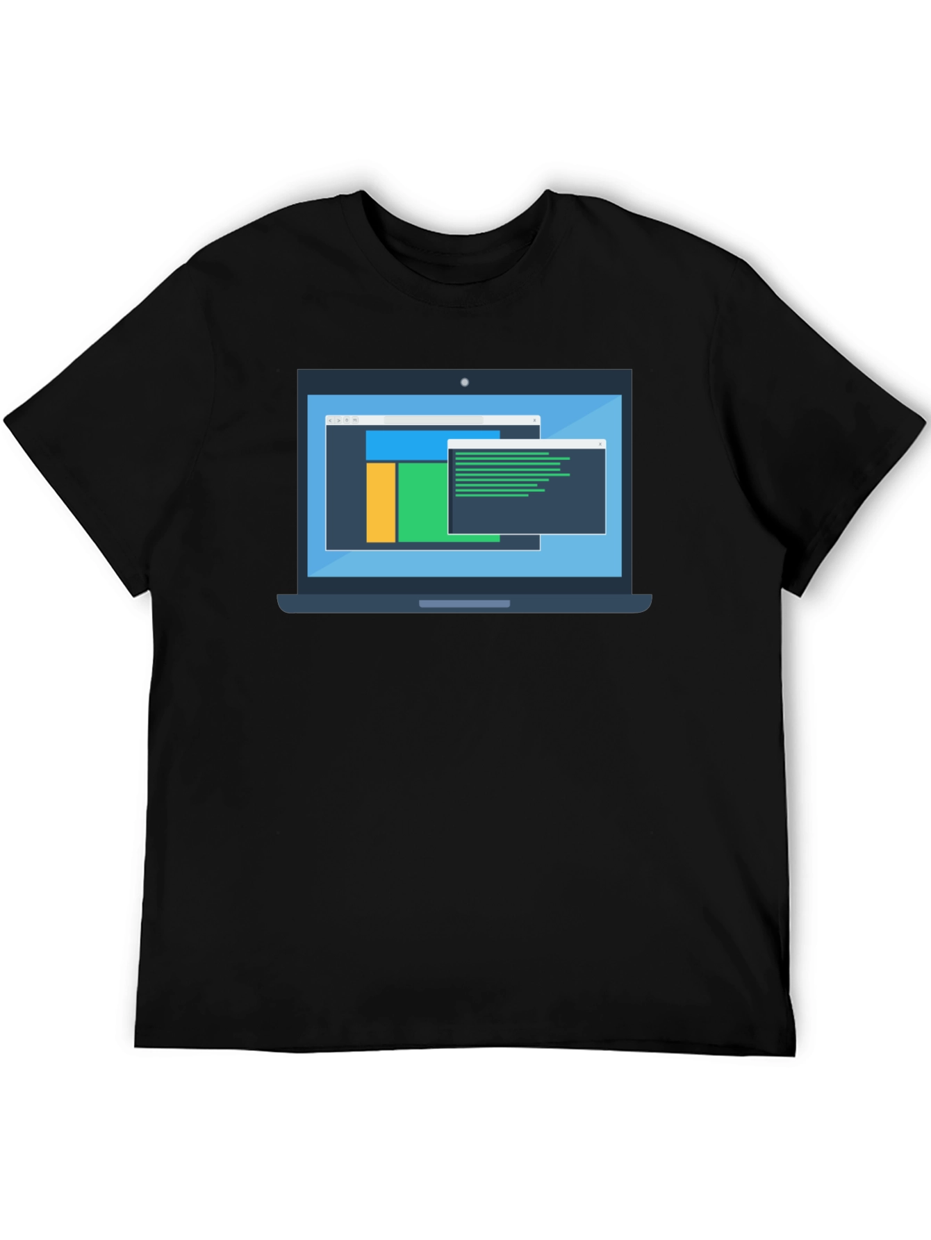 Black Programmer Laptop Graphic T-Shirt view 5