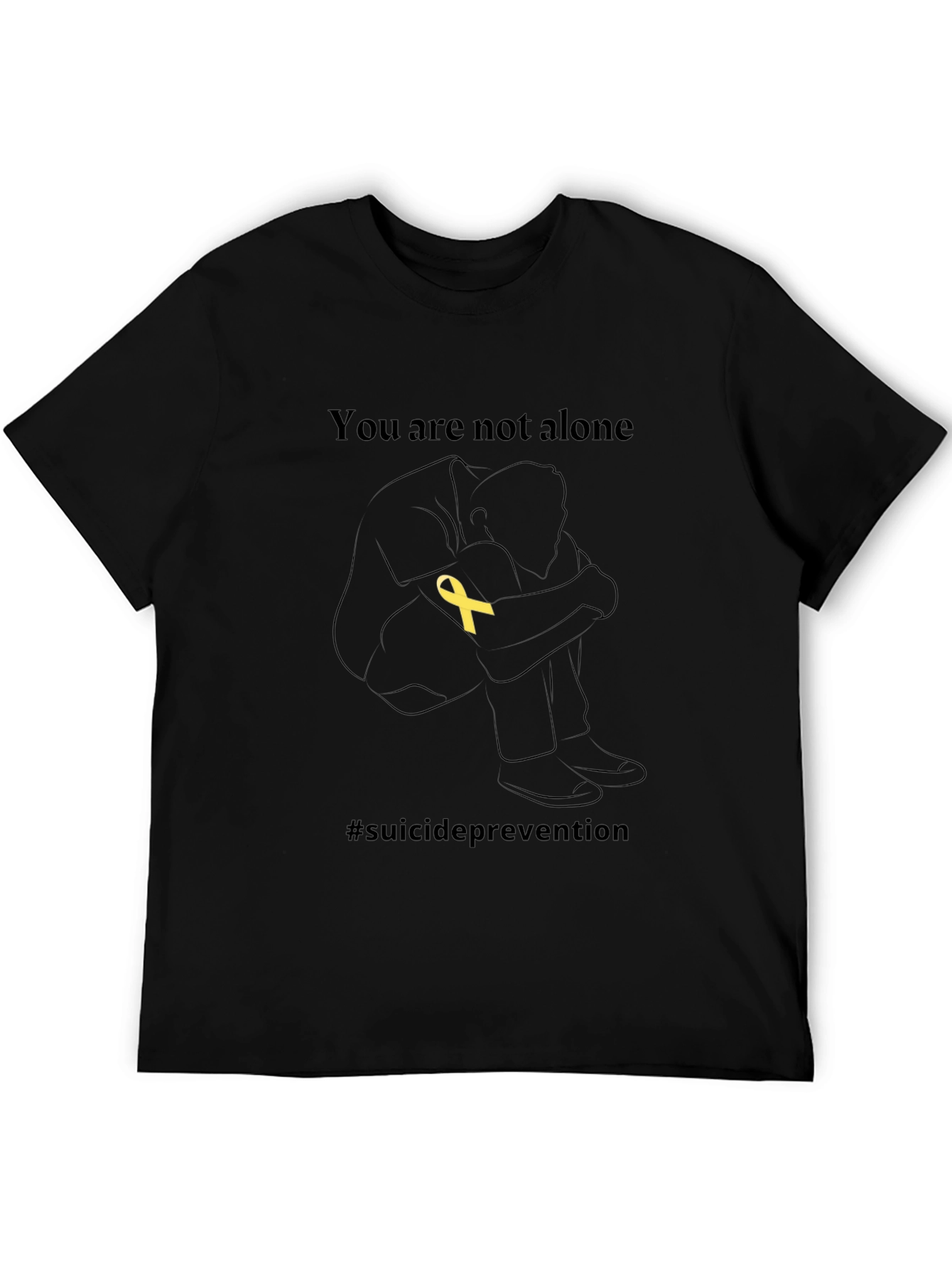 Black You Are Not Alone Suicide Prevention T-Shirt view 5