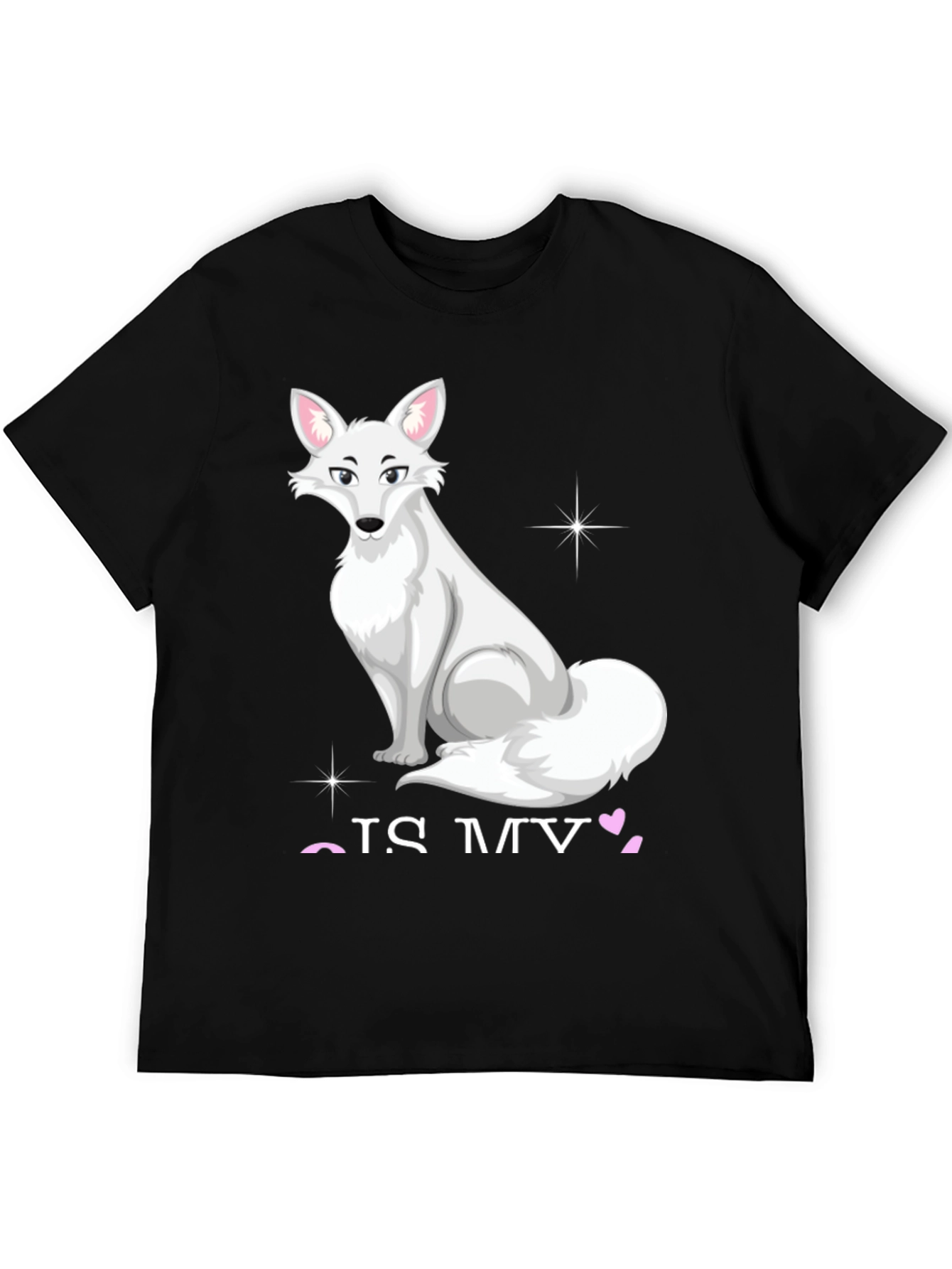 Black Arctic Fox Graphic Tee - 'Fox Is My Valentine' view 5