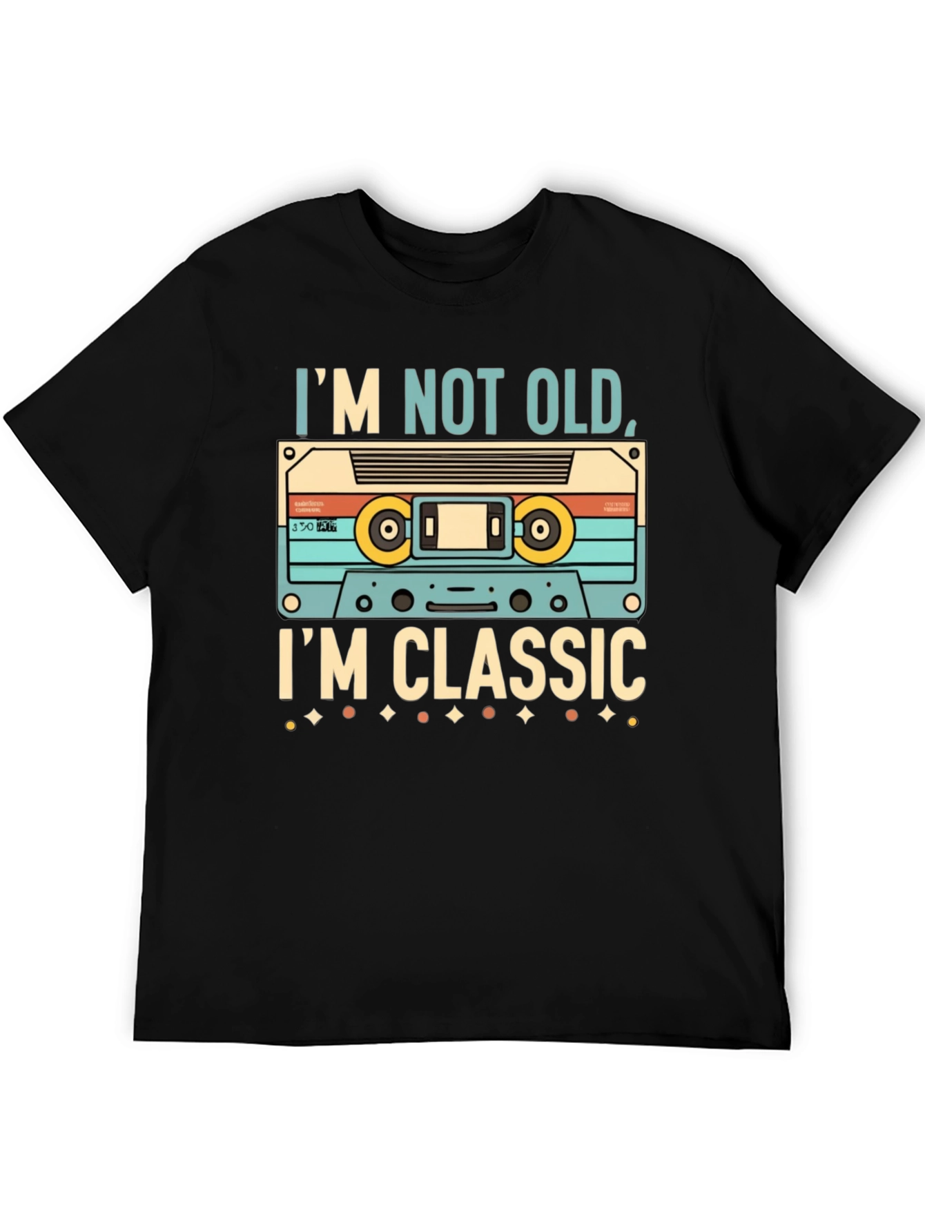 Black I'm Not Old, I'm Classic Cassette Tape T-Shirt view 5
