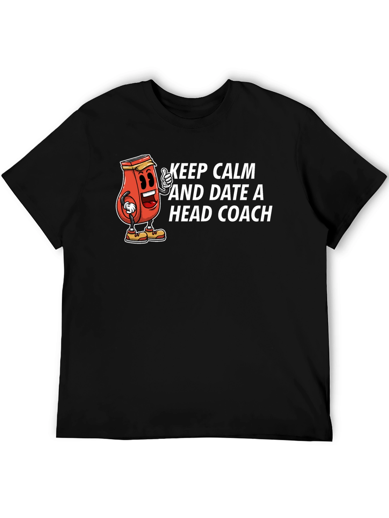 Black Keep Calm and Date a Head Coach Graphic T-Shirt view 5
