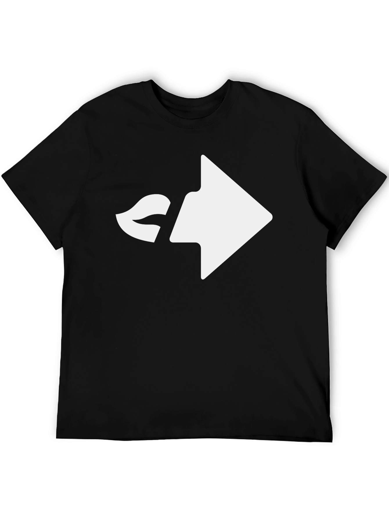 Black Modern Black T-Shirt with Playful Kiss Arrow Design view 5