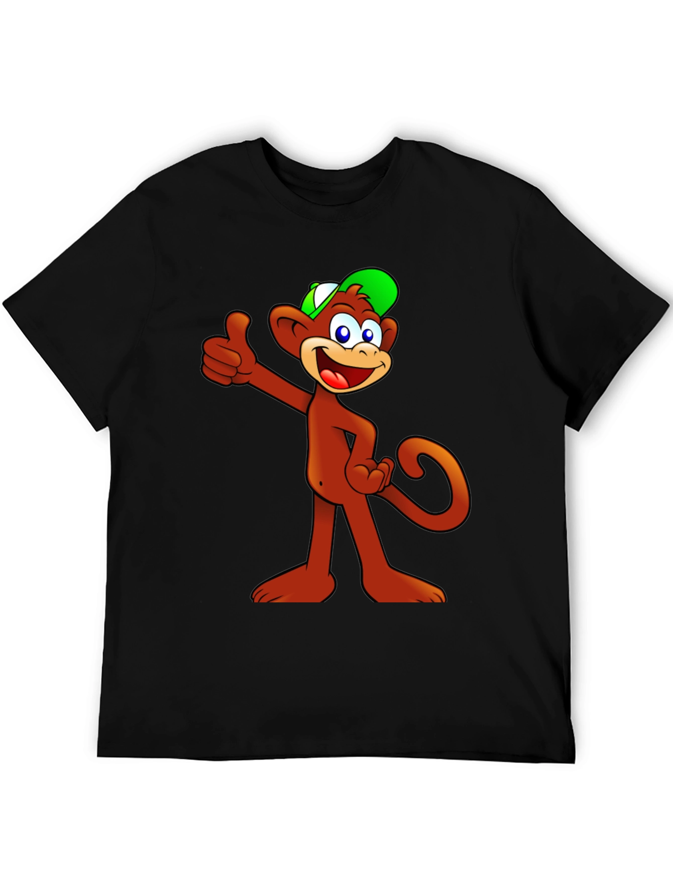 Black Cartoon Monkey T-Shirt - Thumbs Up! view 5