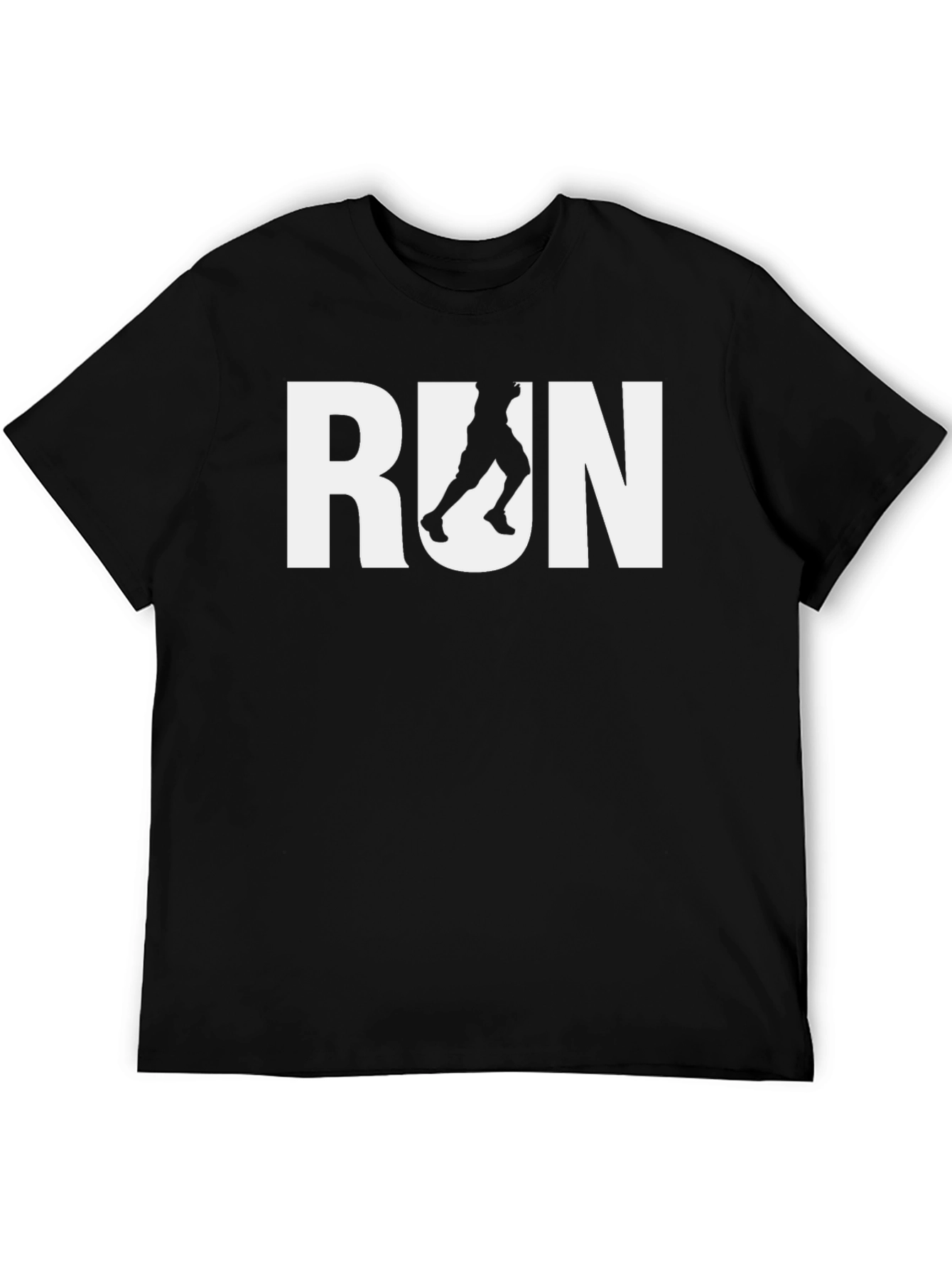 Black Run Graphic T-Shirt - Black Cotton Tee view 5