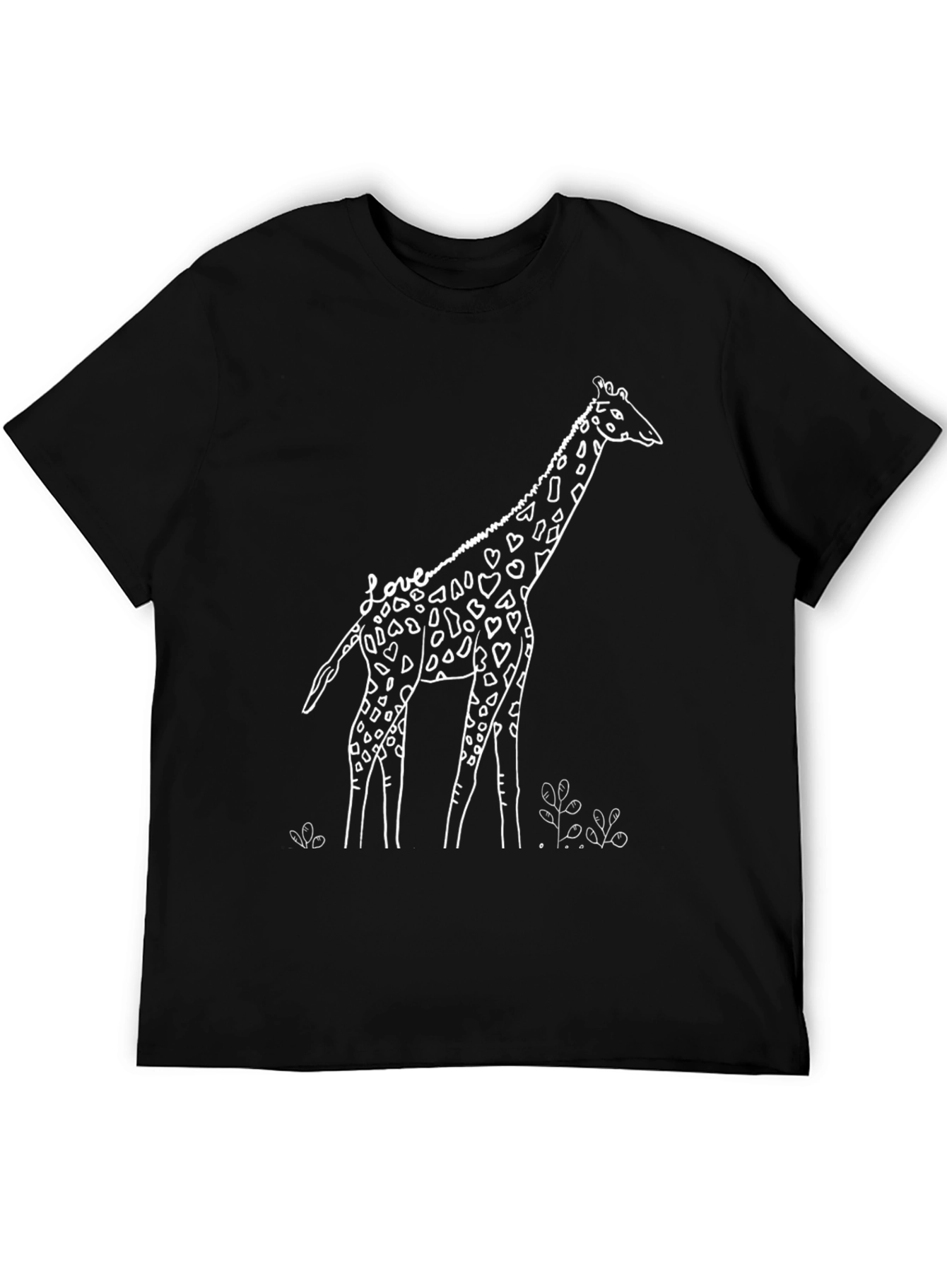 Black Love Giraffe Black T-Shirt view 5