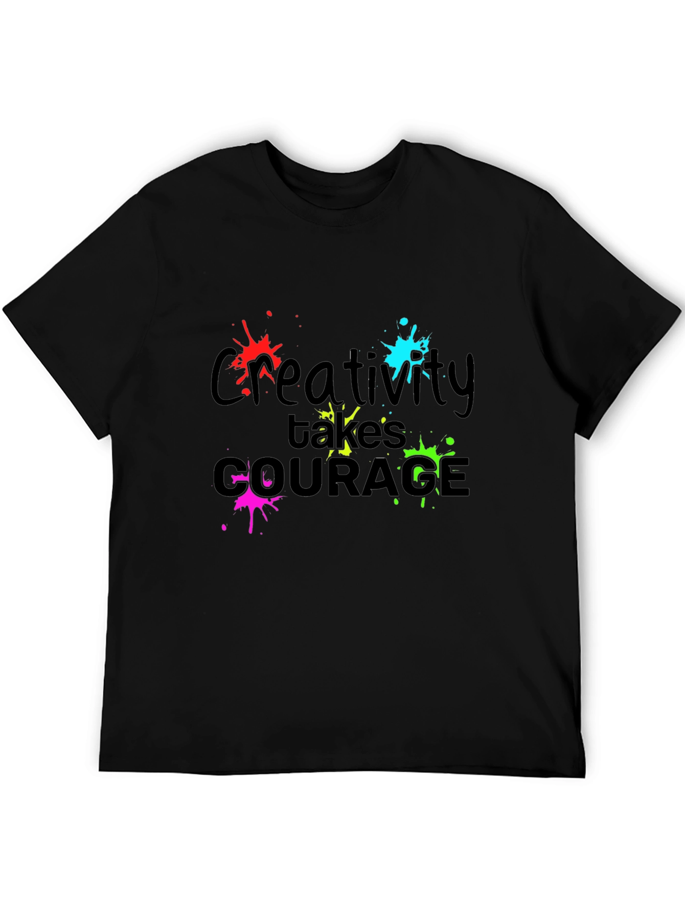 Black Creative Courage T-Shirt - Bold Design view 5