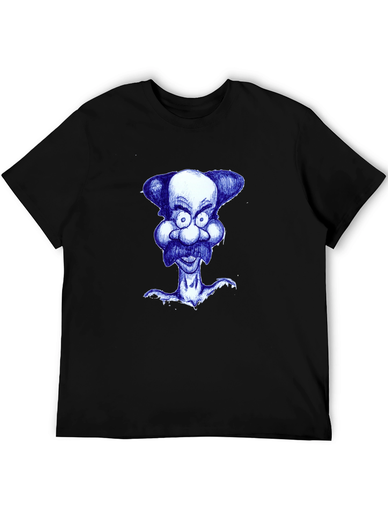 Black Cartoon Character Tee - Black Cotton Blend view 5
