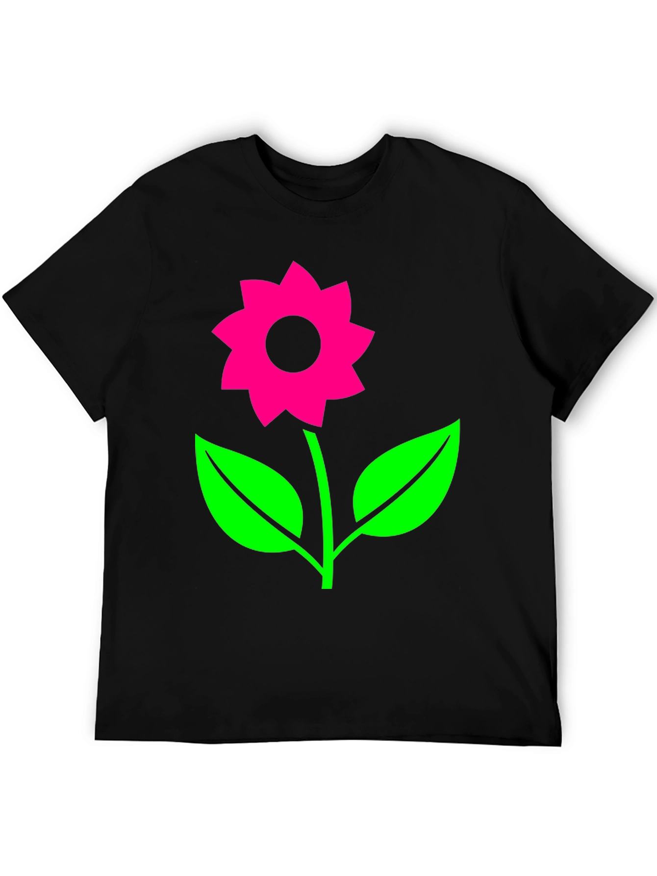 Black Funky Flower Graphic Tee - Black view 5