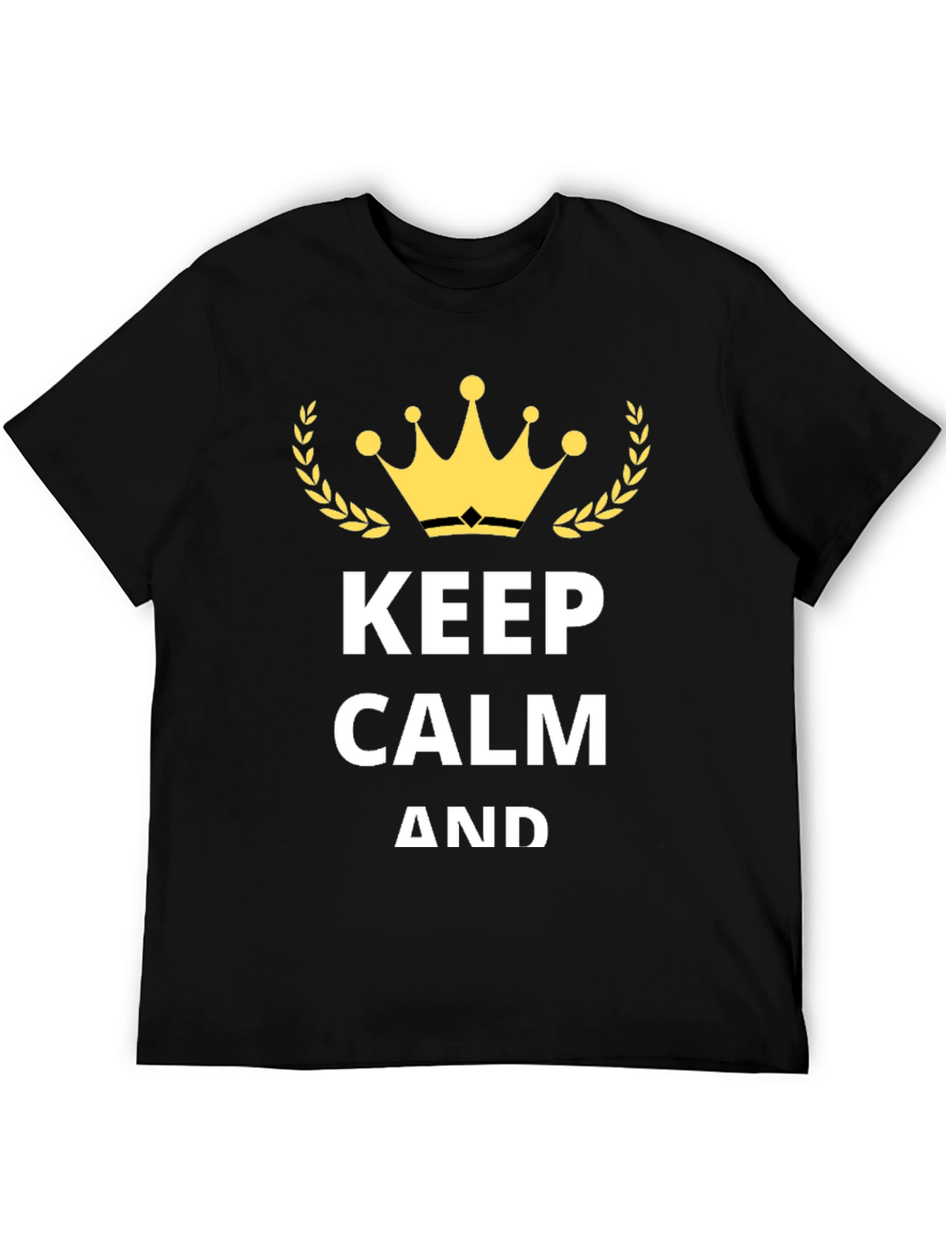 Black Keep Calm Crown Black Graphic Tee view 5