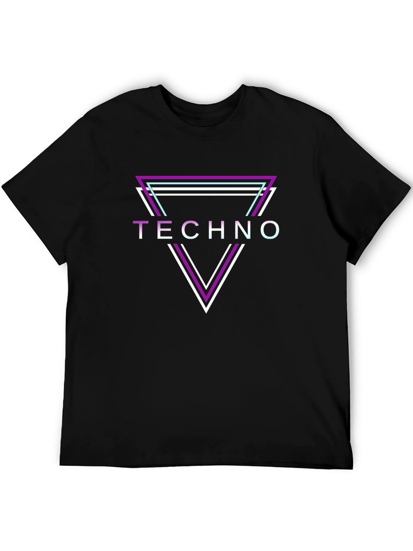 Black Techno Graphic Tee: Stylish Club & Rave Wear view 5