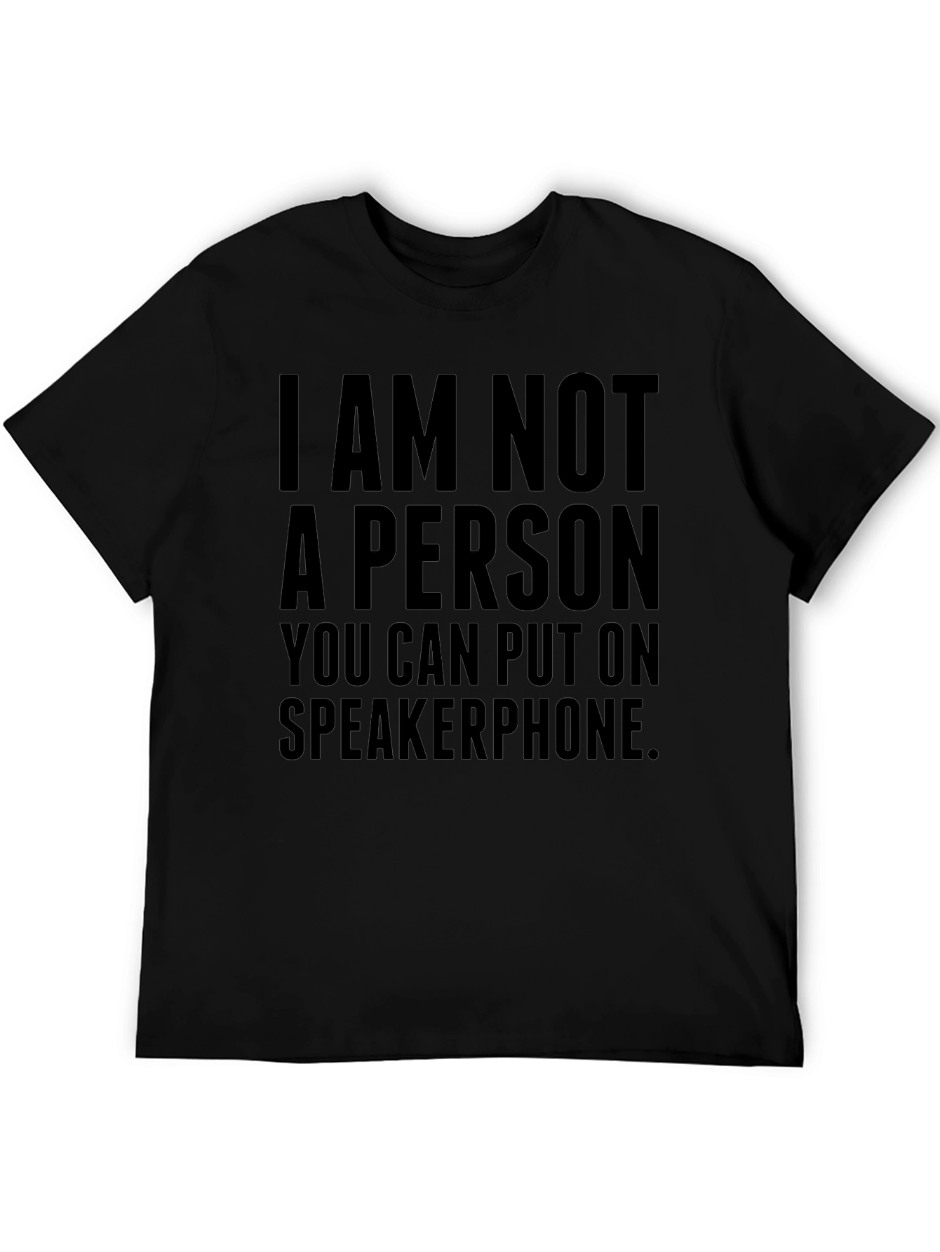 Black Speakerphone Humor Tee view 5