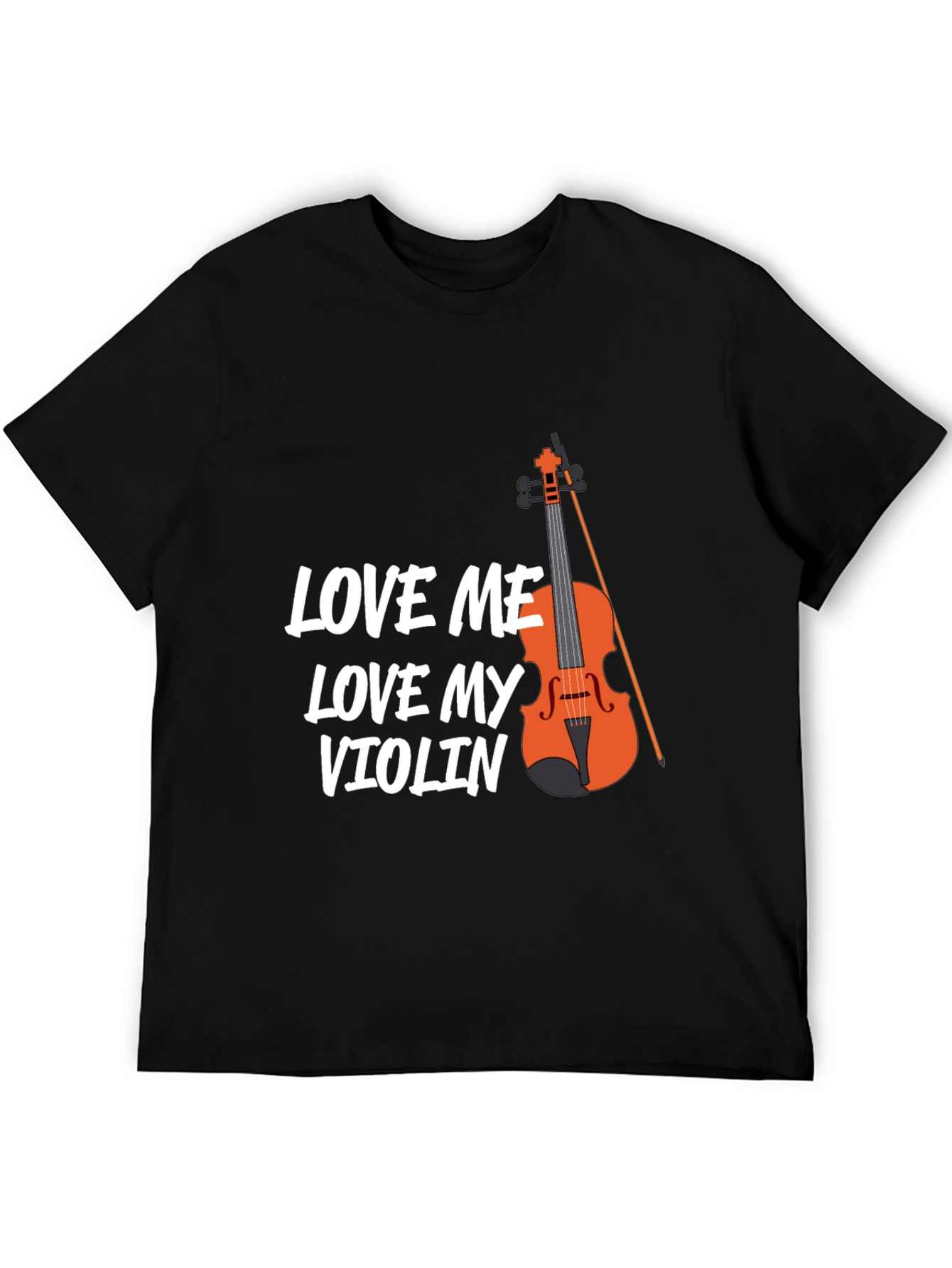 Black Love Me Love My Violin T-Shirt - Musician Tee view 5
