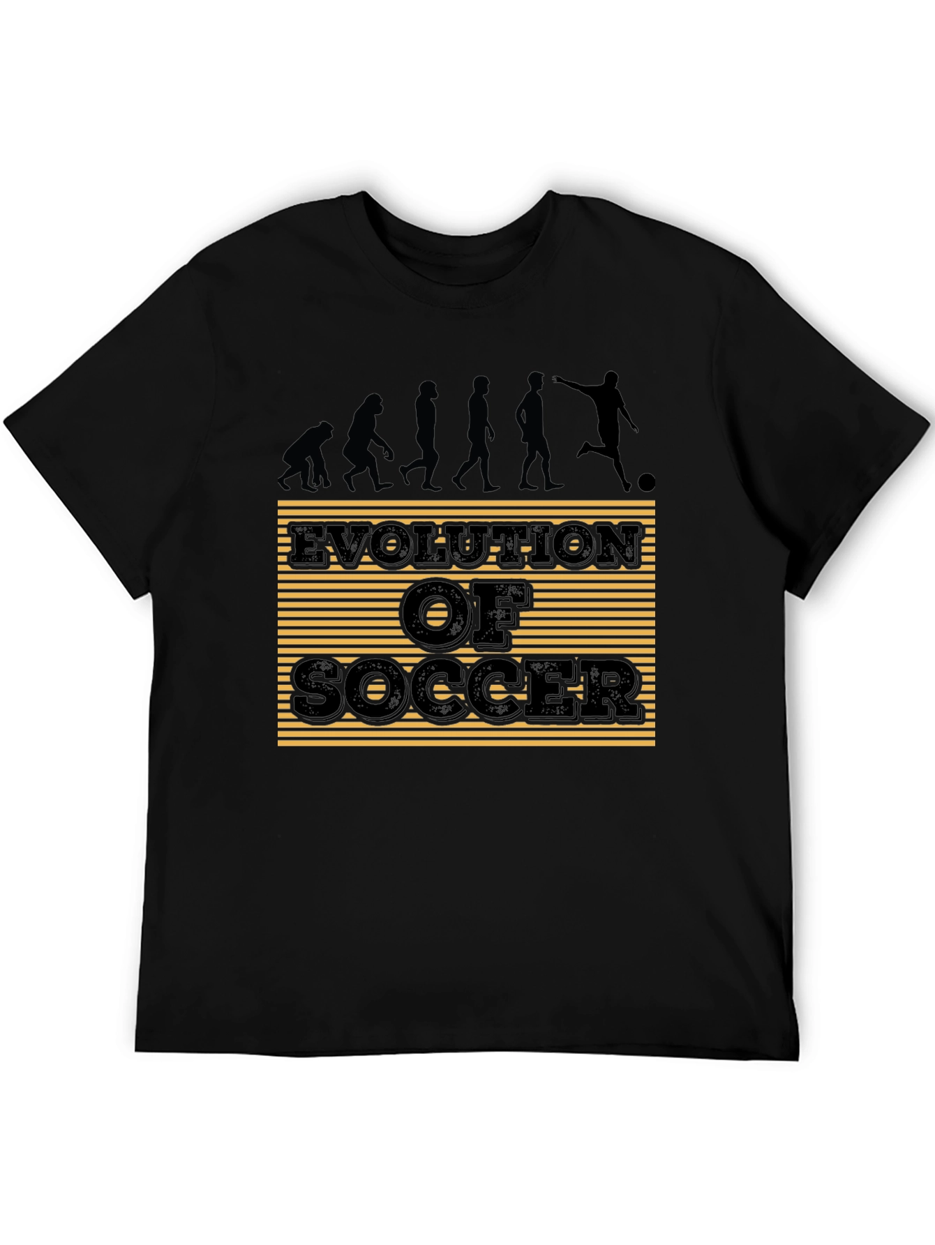 Black Evolution of Soccer Graphic T-Shirt view 5