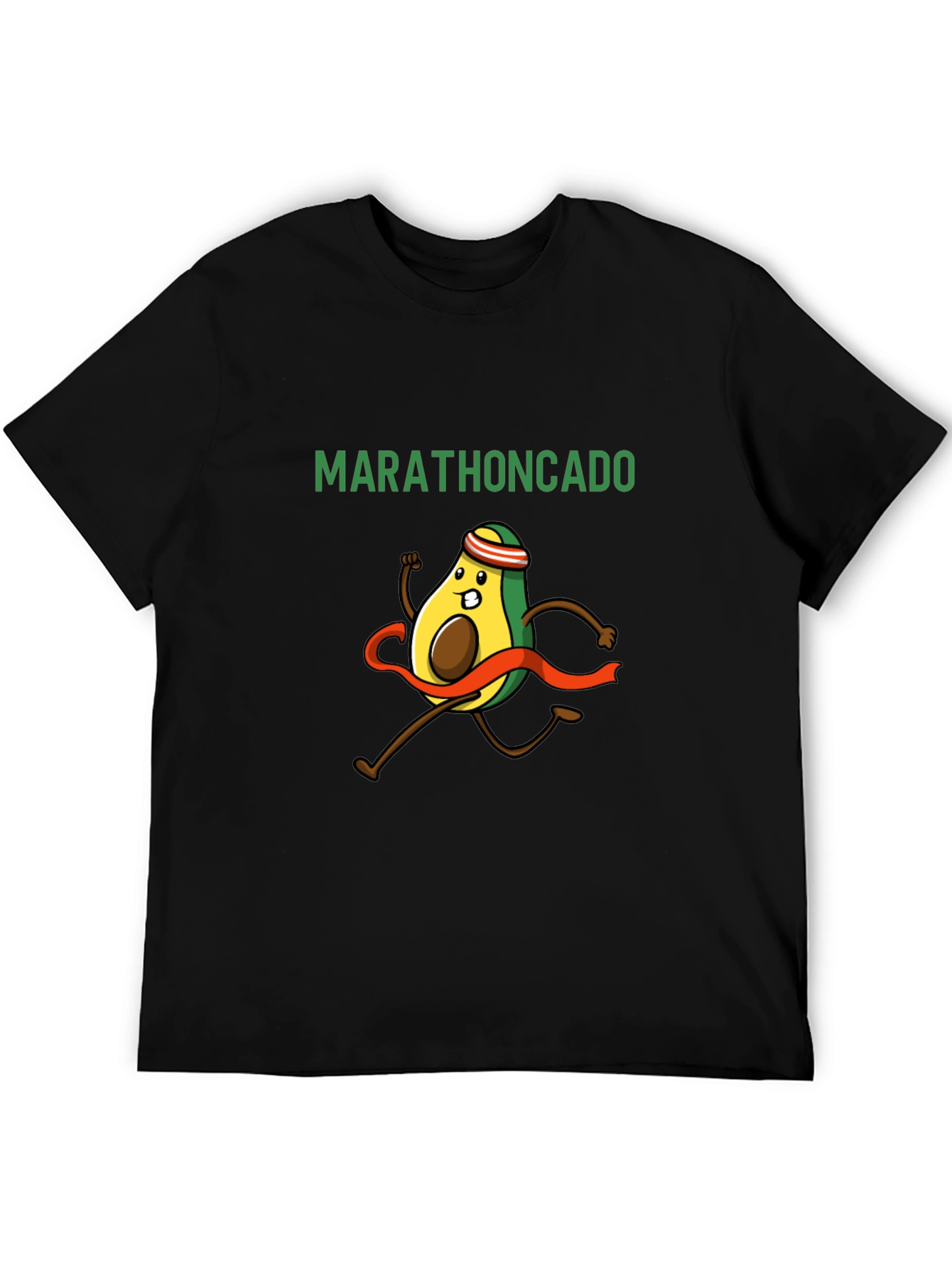 Black Marathoncado T-Shirt - Funny Avocado Running Tee view 5