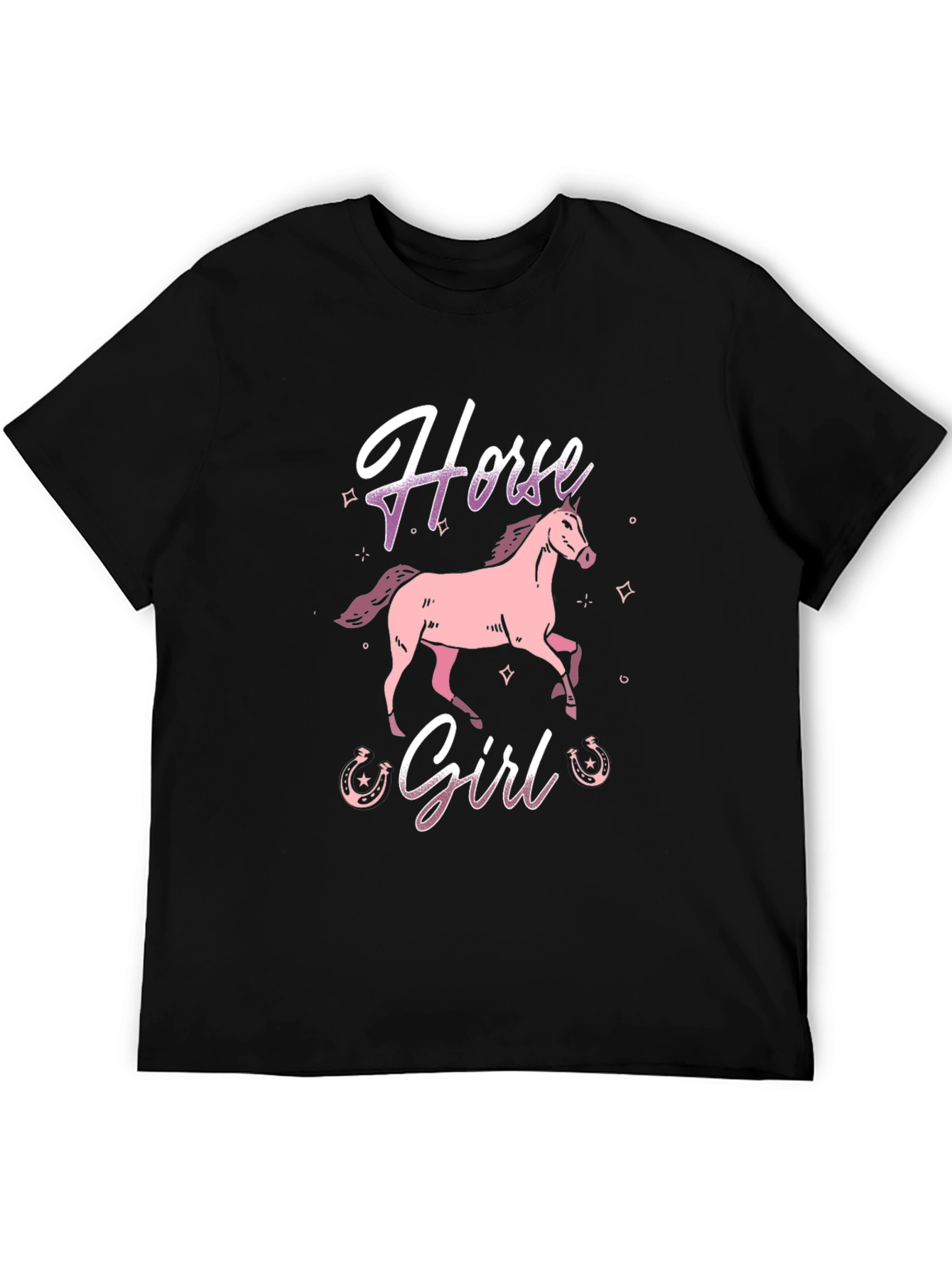 Black Horse Girl Graphic Tee - Black view 5