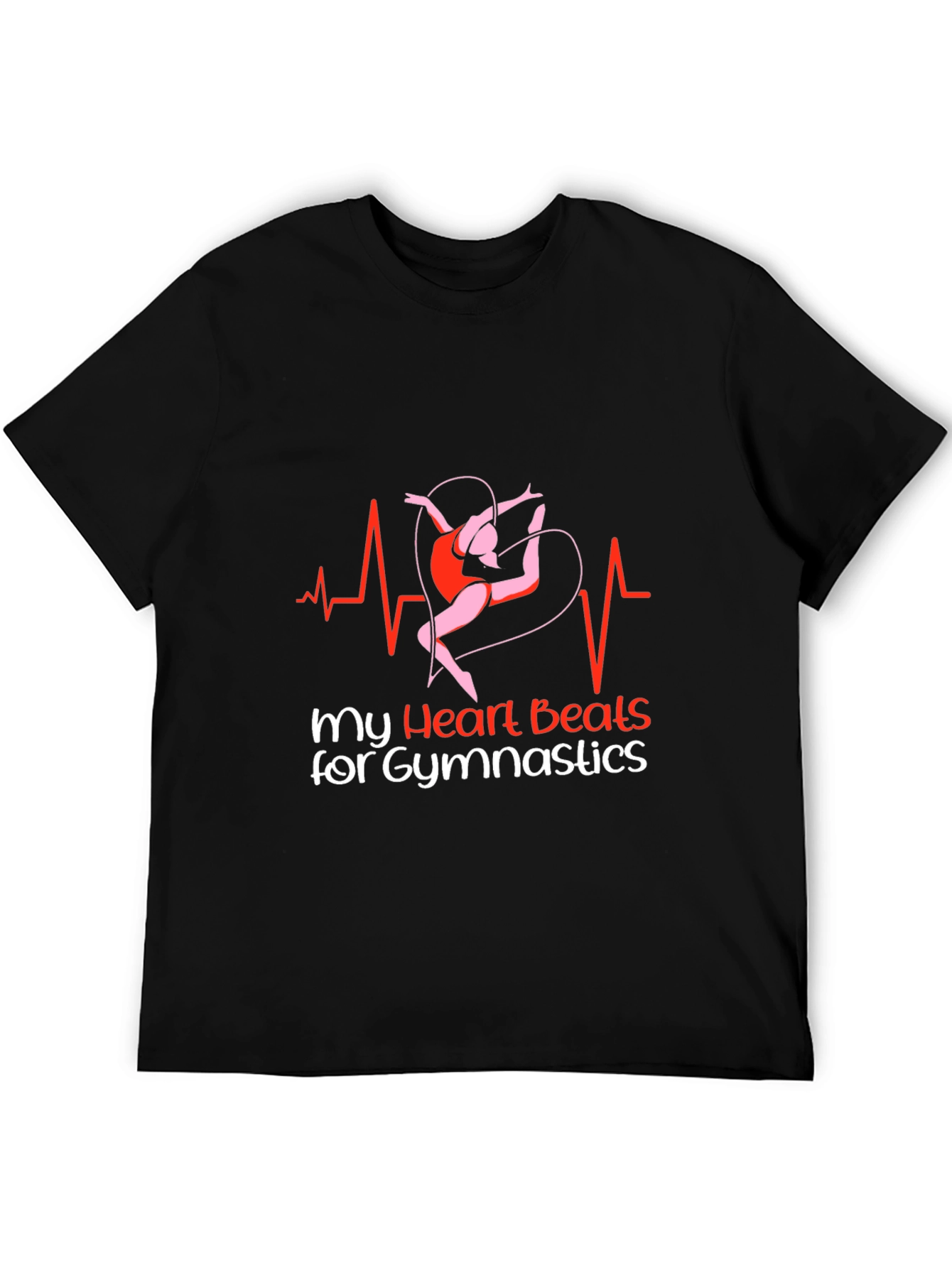 Black Gymnastics Heartbeat T-Shirt view 5
