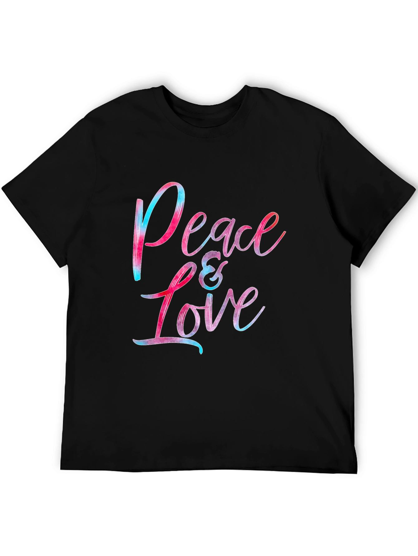 Black Peace & Love Graphic Tee - Soft Cotton Blend Comfort view 5