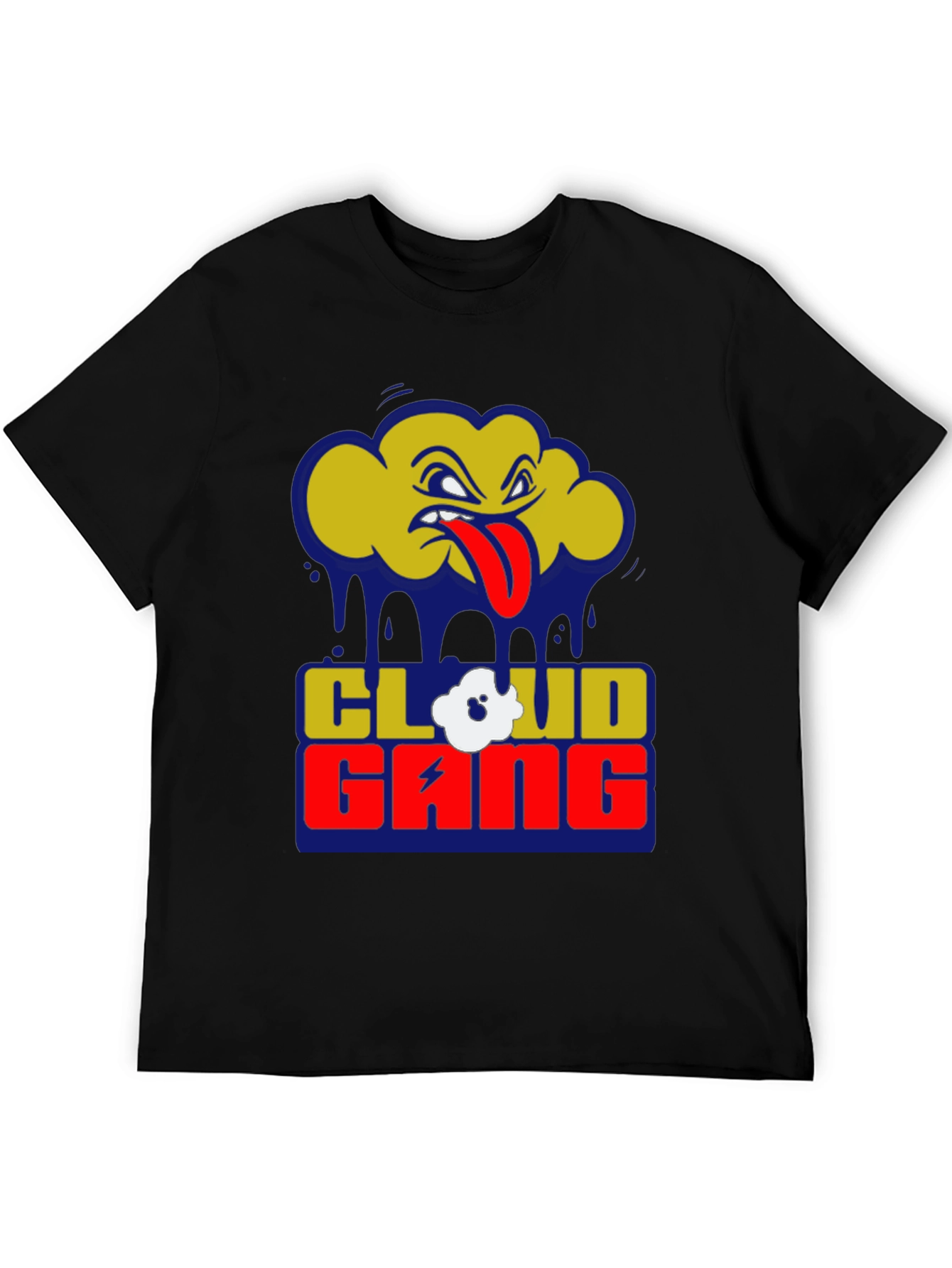 Black Cloud Gang Graphic T-Shirt - Black Crew Neck Tee view 5