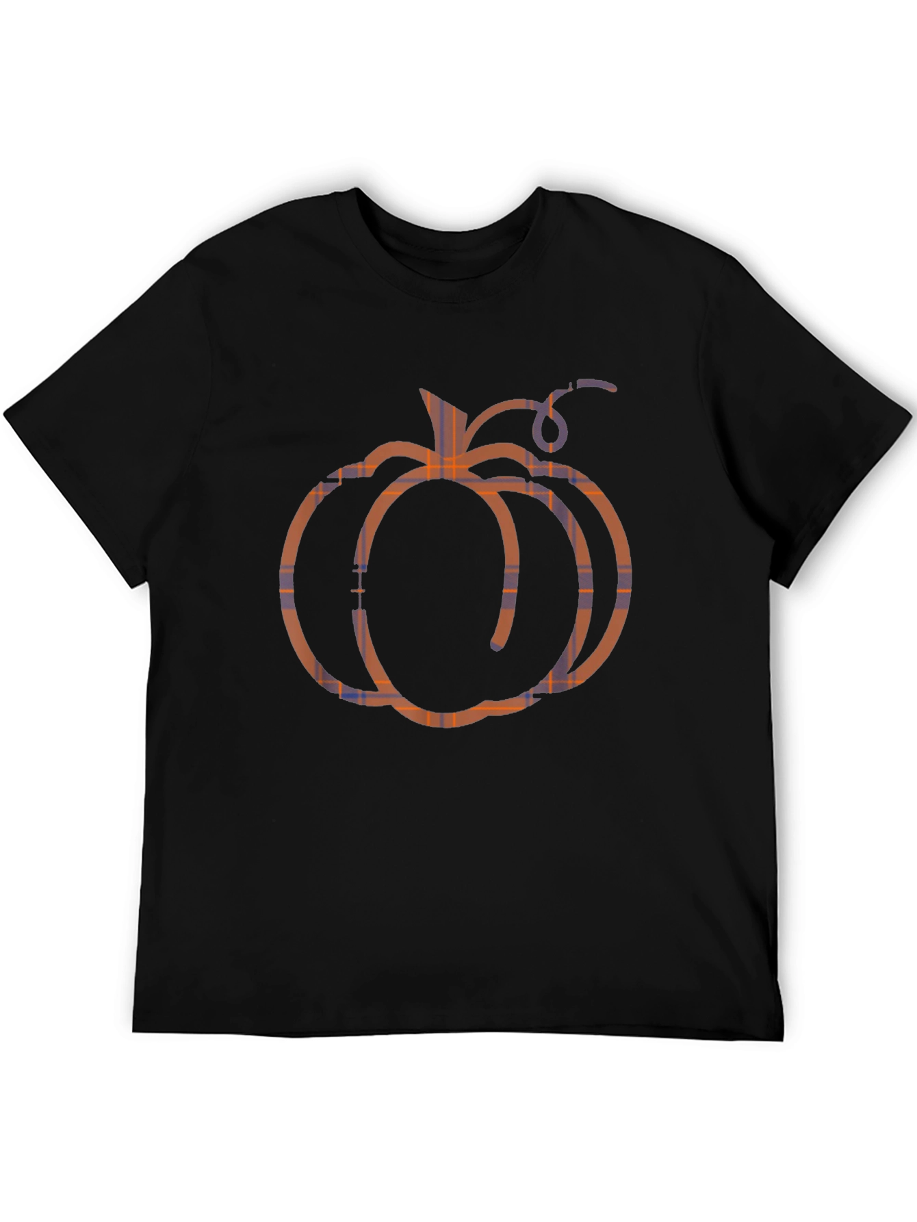 Black Pumpkin Plaid T-Shirt - Fall Season Apparel view 5