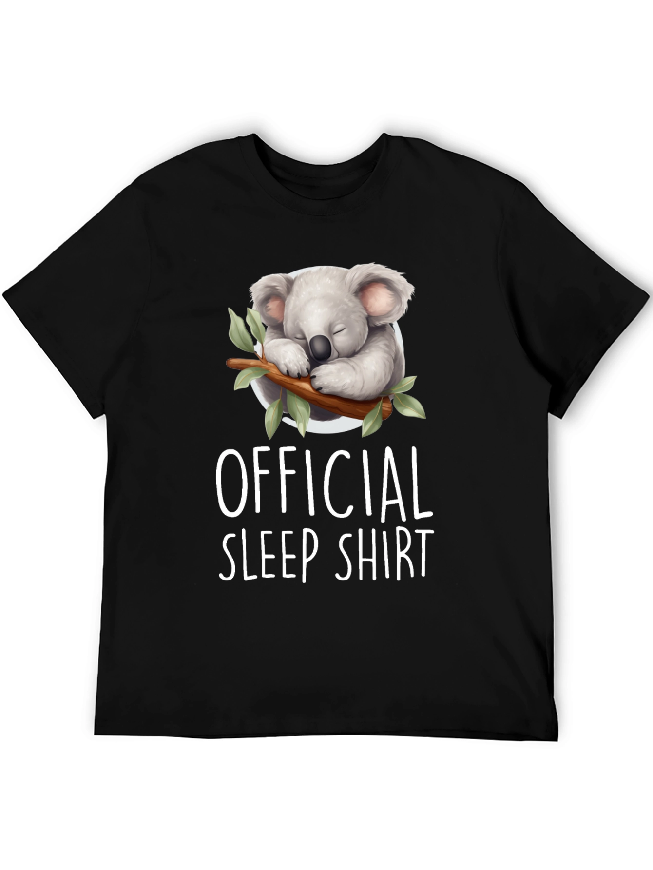 Black Official Sleep Shirt - Koala Graphic Tee view 5