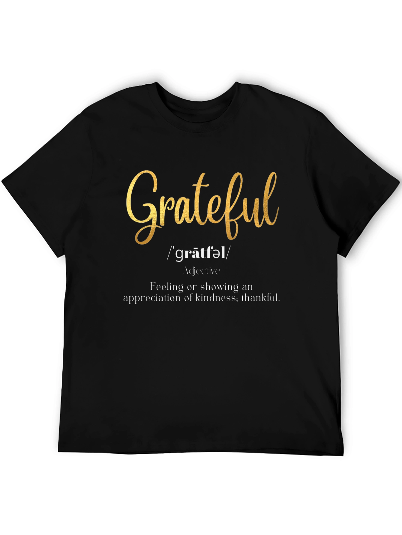 Black Grateful Definition T-Shirt - Black view 5