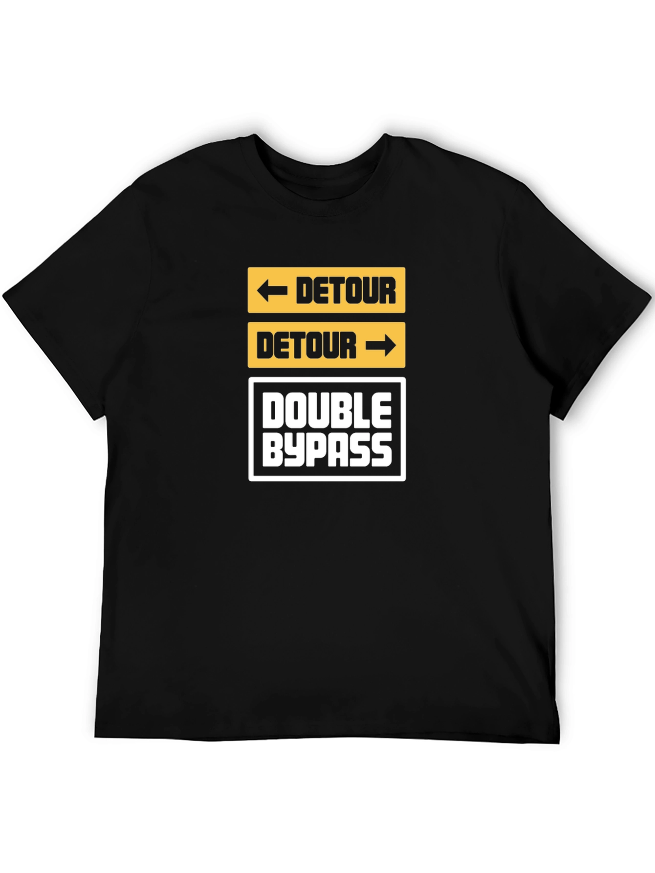 Black Detour Double Bypass Graphic Tee - Funny Road Signs Shirt view 5
