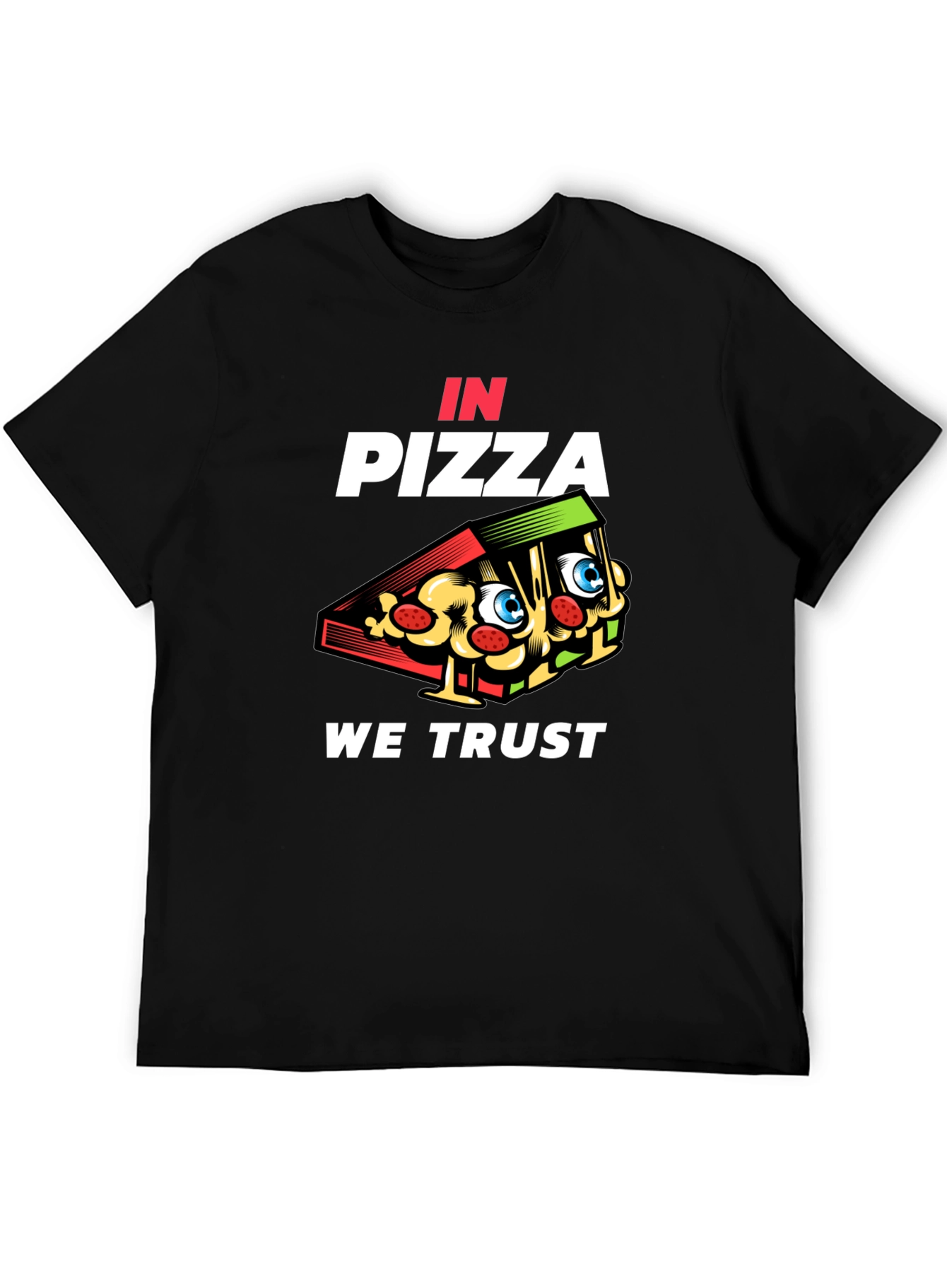 Black In Pizza We Trust Black Graphic Tee view 5