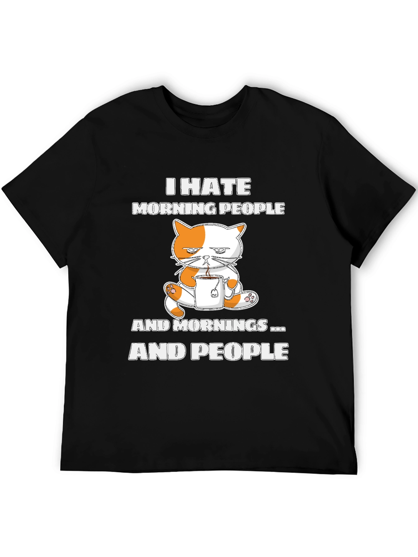 Black I Hate Morning People Tee view 5