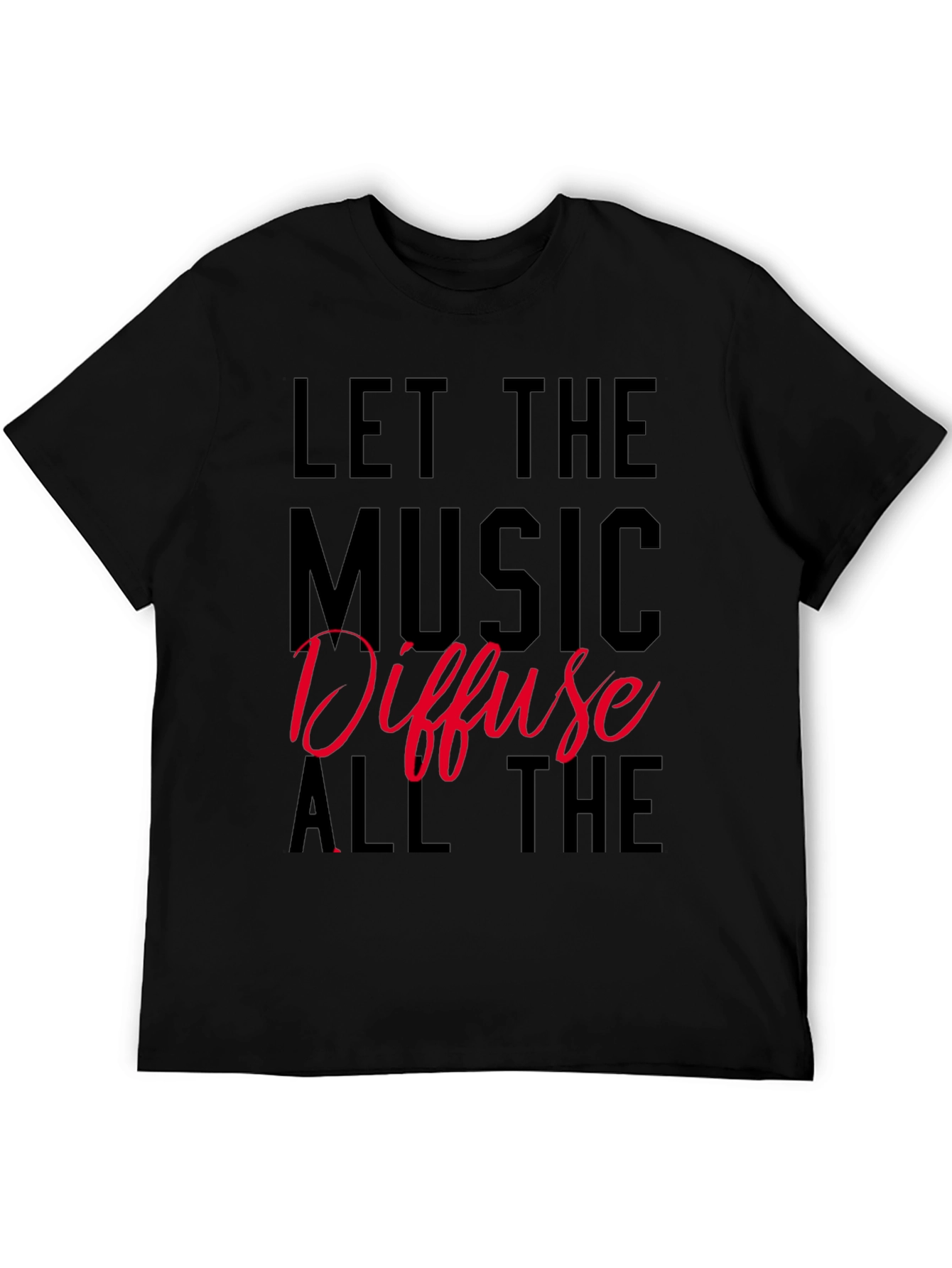 Black Let the Music Diffuse T-Shirt view 5