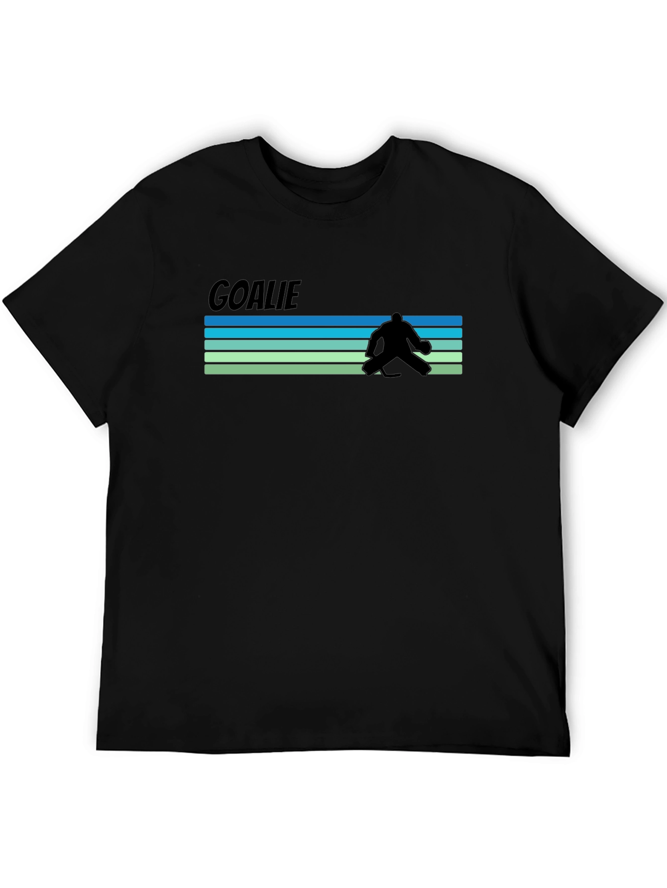 Black Goalie Retro T-Shirt - Hockey Fan Tee view 5