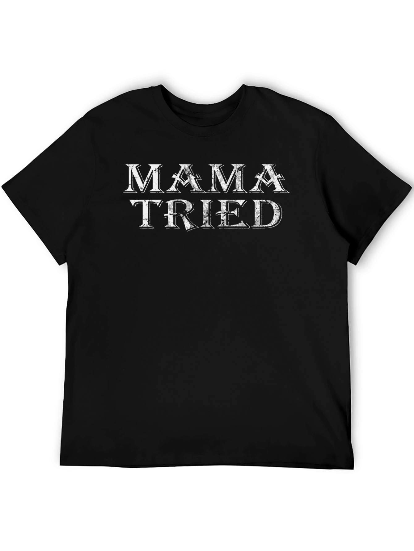 Black Mama Tried Graphic Tee - Black Cotton T-Shirt view 5