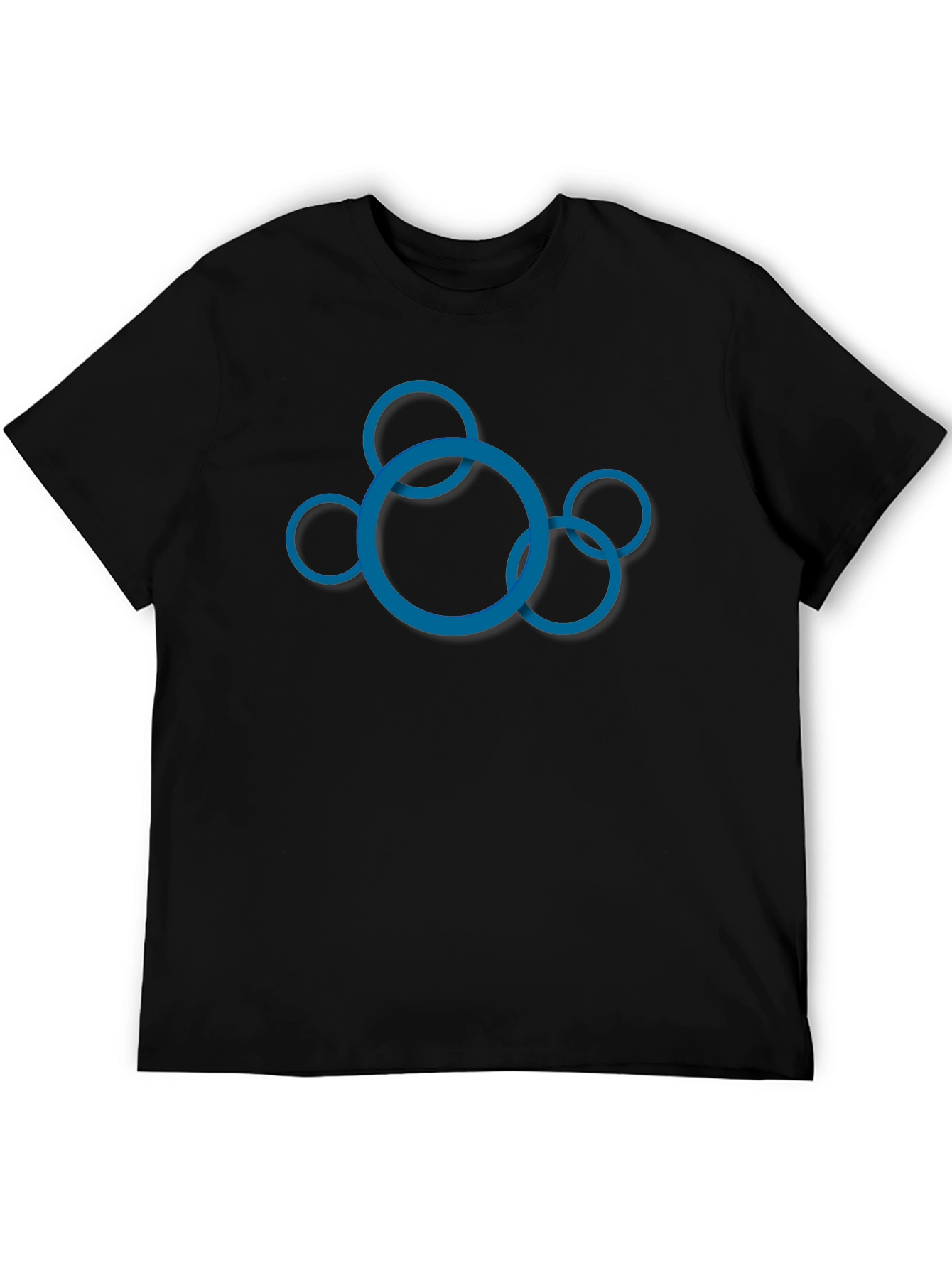 Black Abstract Circle Design Black T-Shirt view 5