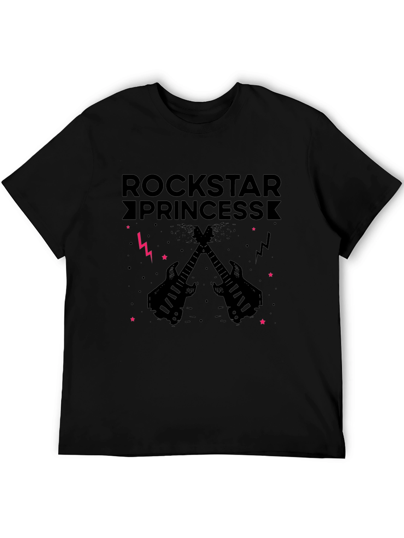 Black Rockstar Princess T-Shirt - Black Graphic Tee view 5