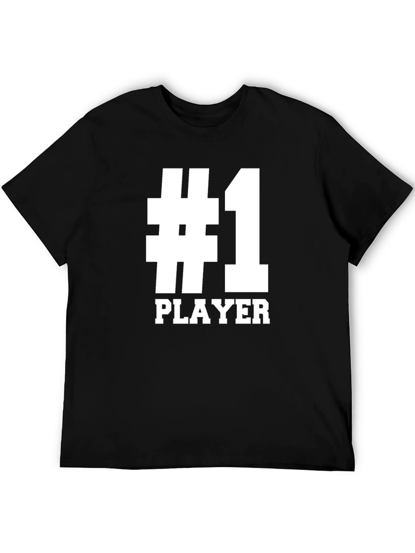 Black Number One Player T-Shirt - Black Graphic Tee view 5