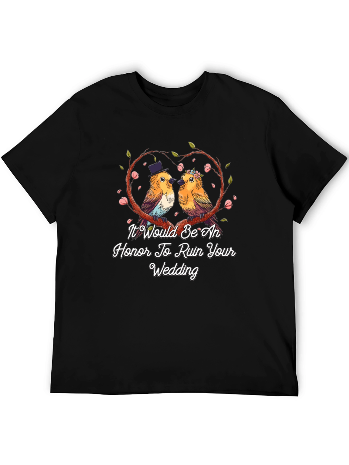 Black Ruin Your Wedding Bird Graphic T-Shirt view 5