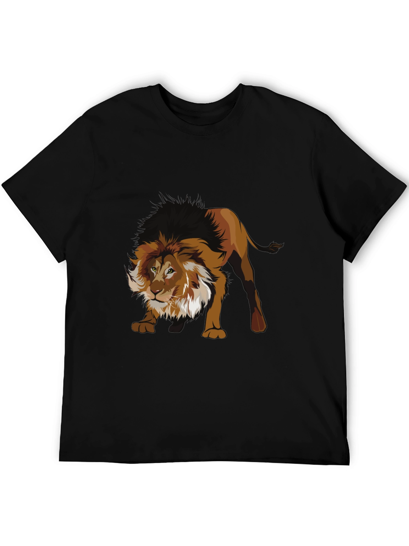 Black Lion Graphic Black T-Shirt view 5