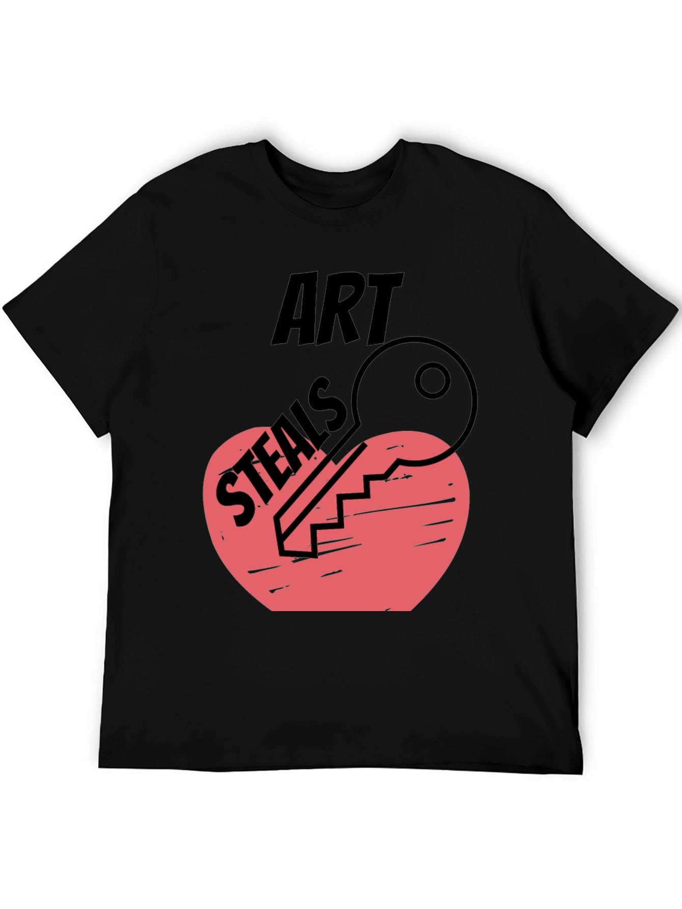Black Art Steals Heart Key Graphic Tee view 5