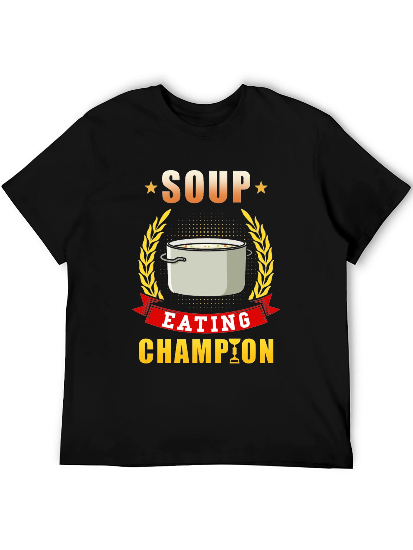 Black Soup Eating Champion T-Shirt, Funny Foodie Tee view 5