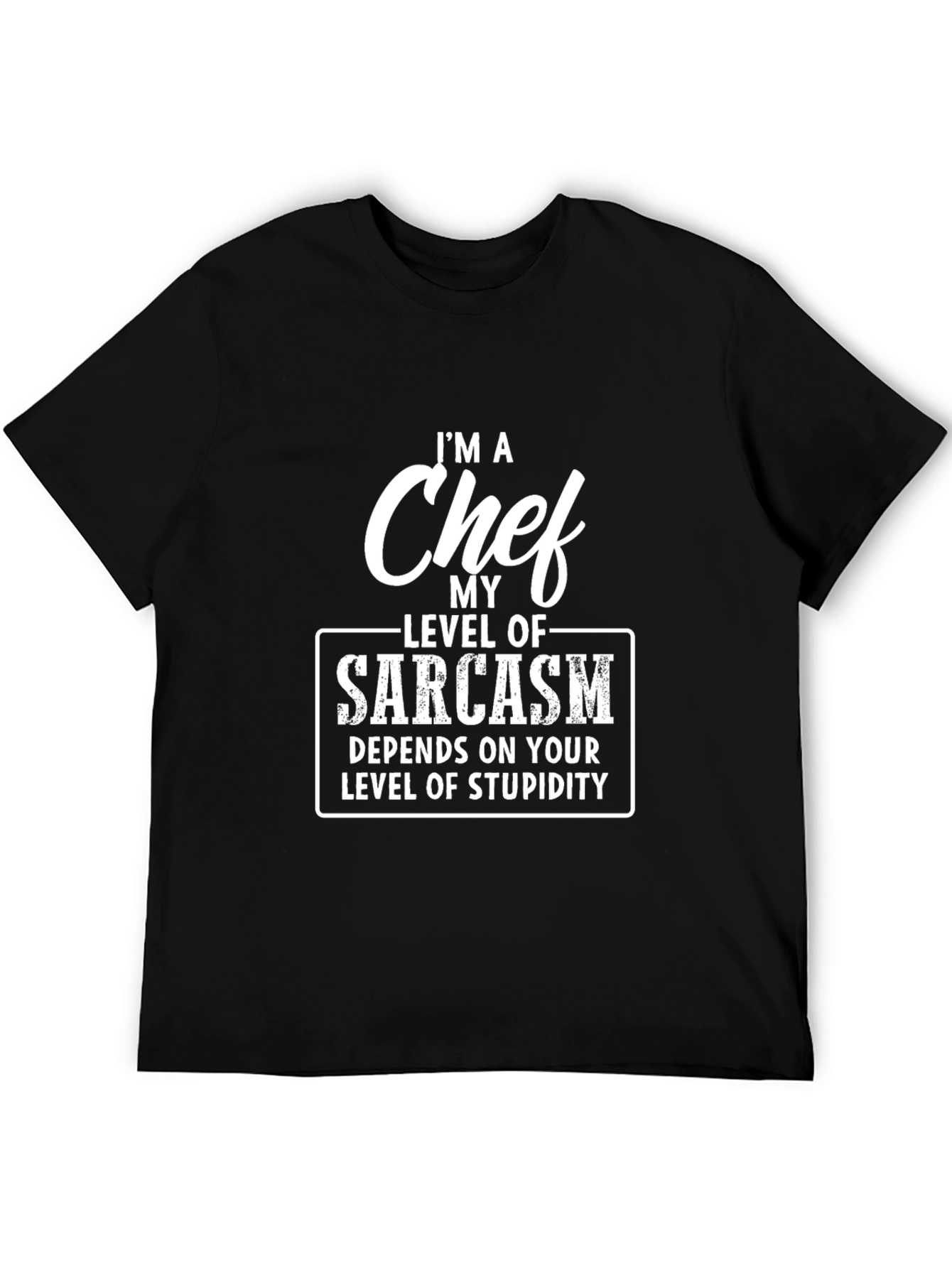 Black Sarcastic Chef Humor Graphic Tee - Black Cotton view 5