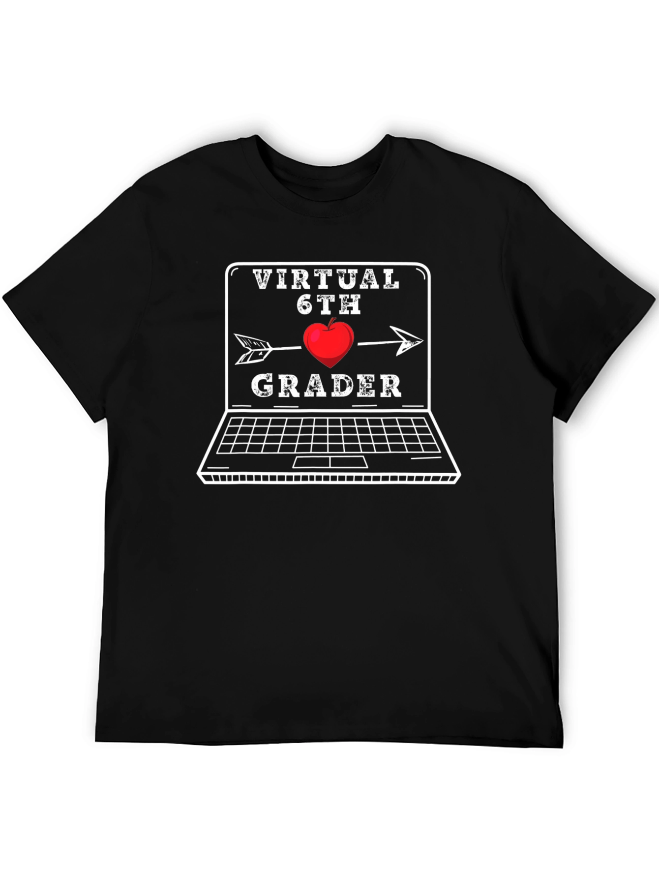 Black Virtual 6th Grader T-Shirt - Back to School view 5
