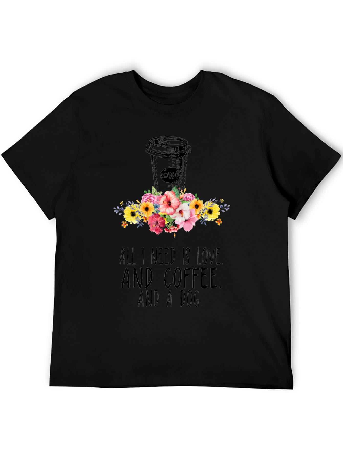 Black Love, Coffee, & Dog T-Shirt view 5