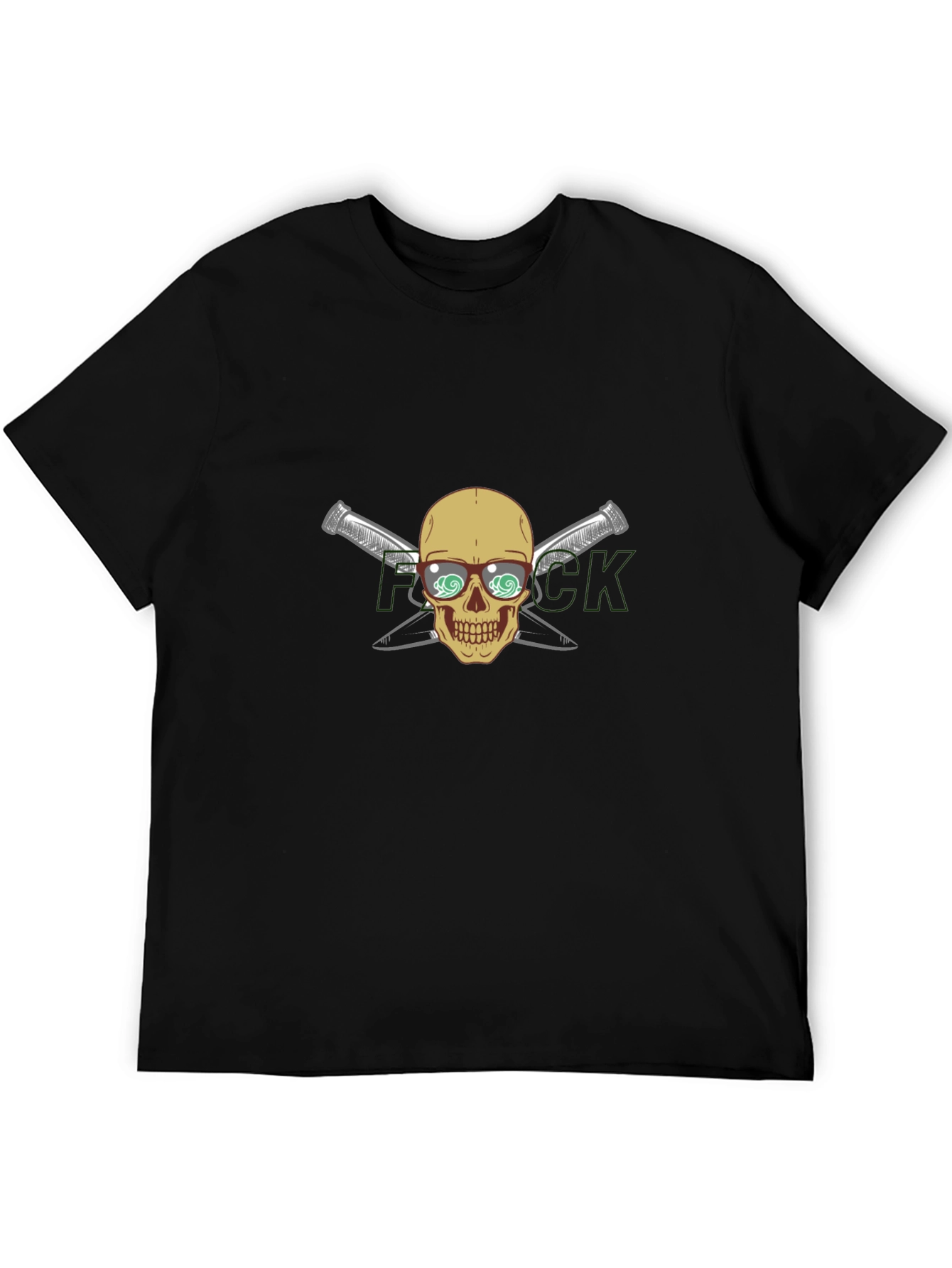 Black Skull & Crossed Knives Graphic T-Shirt view 5
